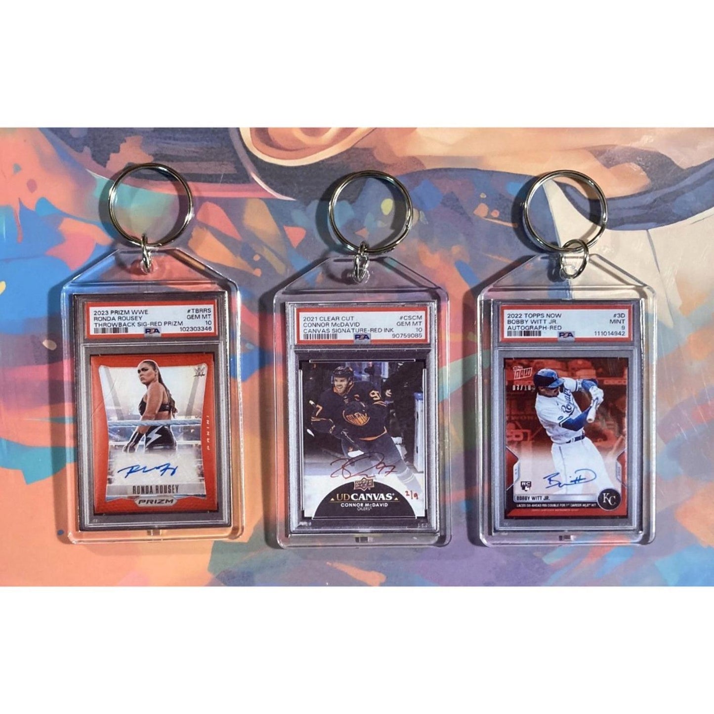 3179B Ronda Rousey-McDavid-Witt Jr - Multi-Sport 3 Pack Bundle Novelty Keychains KYC MSC