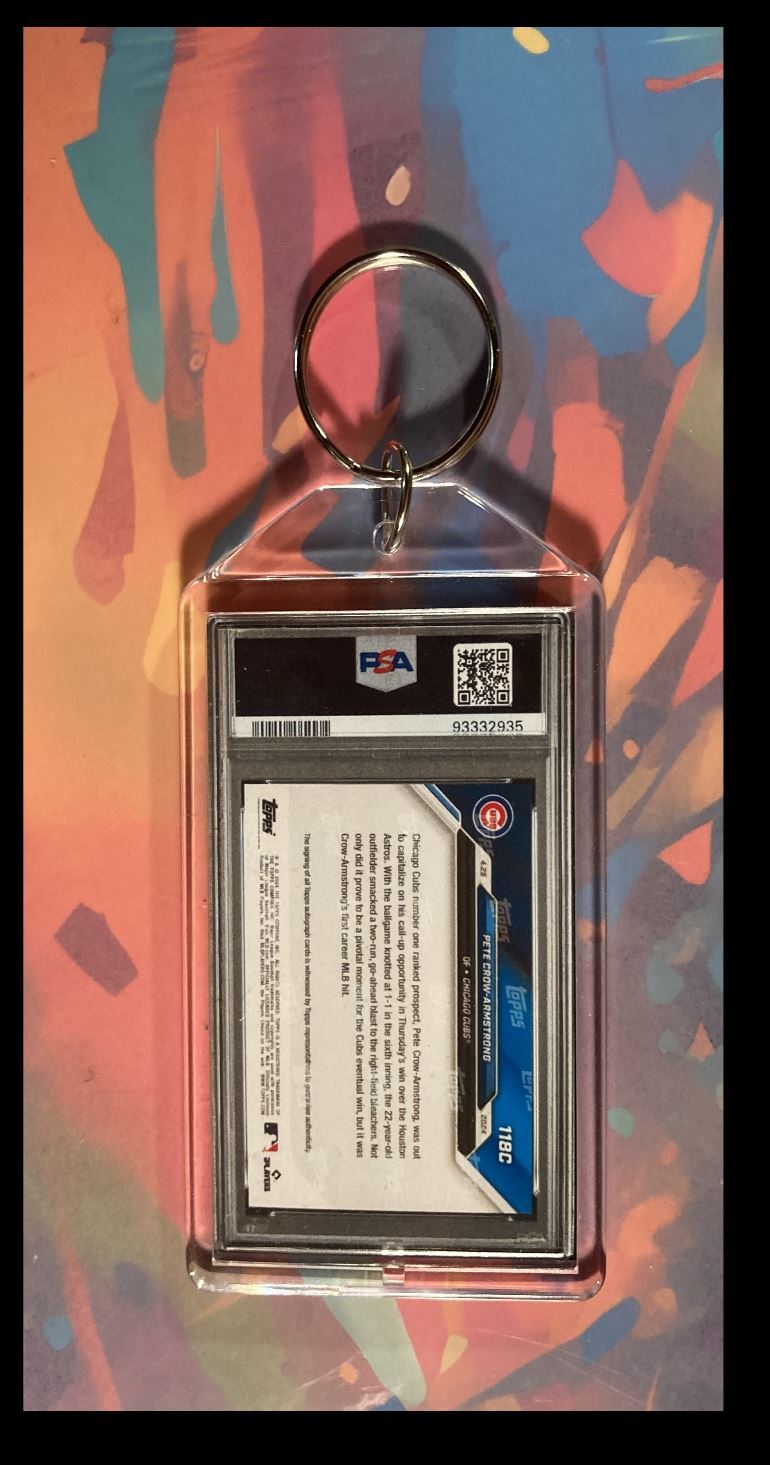 3032 Pete Crow-Armstrong 2024 Topps Now Red Auto Keychain BBL KYC