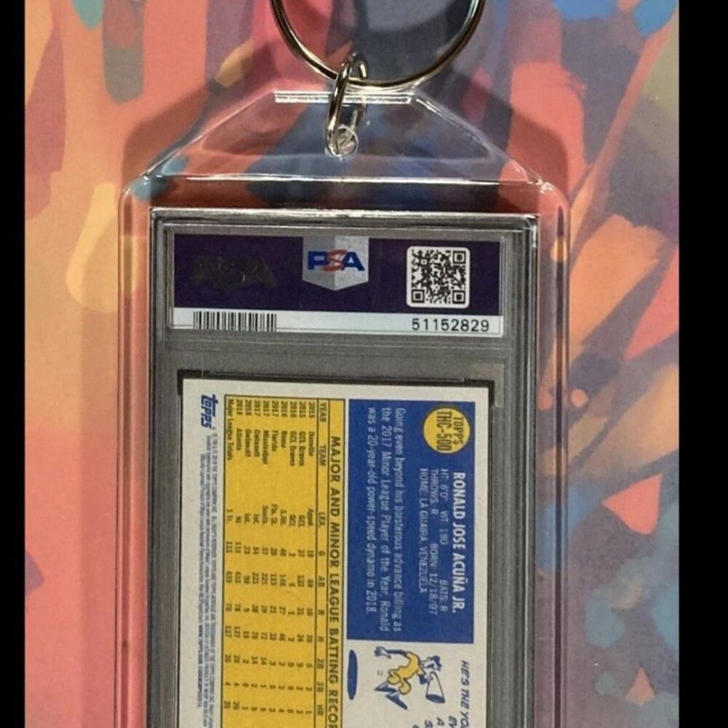0109 Ronald Acuna 2019 Topps Heritage Chrome SuperFractor Novelty Keychain-Gift