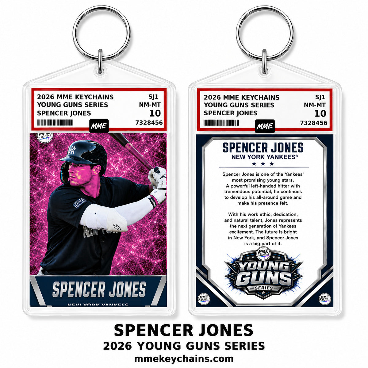 4273 Spencer Jones | Young Guns Series Hand Made Acrylic Photo Keychain Pink Ice