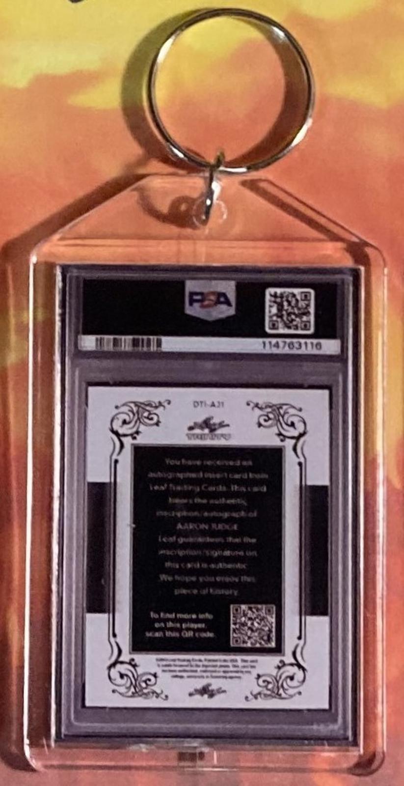 3593 Aaron Judge 2017 Leaf Inscriptions Auto Custom Made Keychain BBL KYC