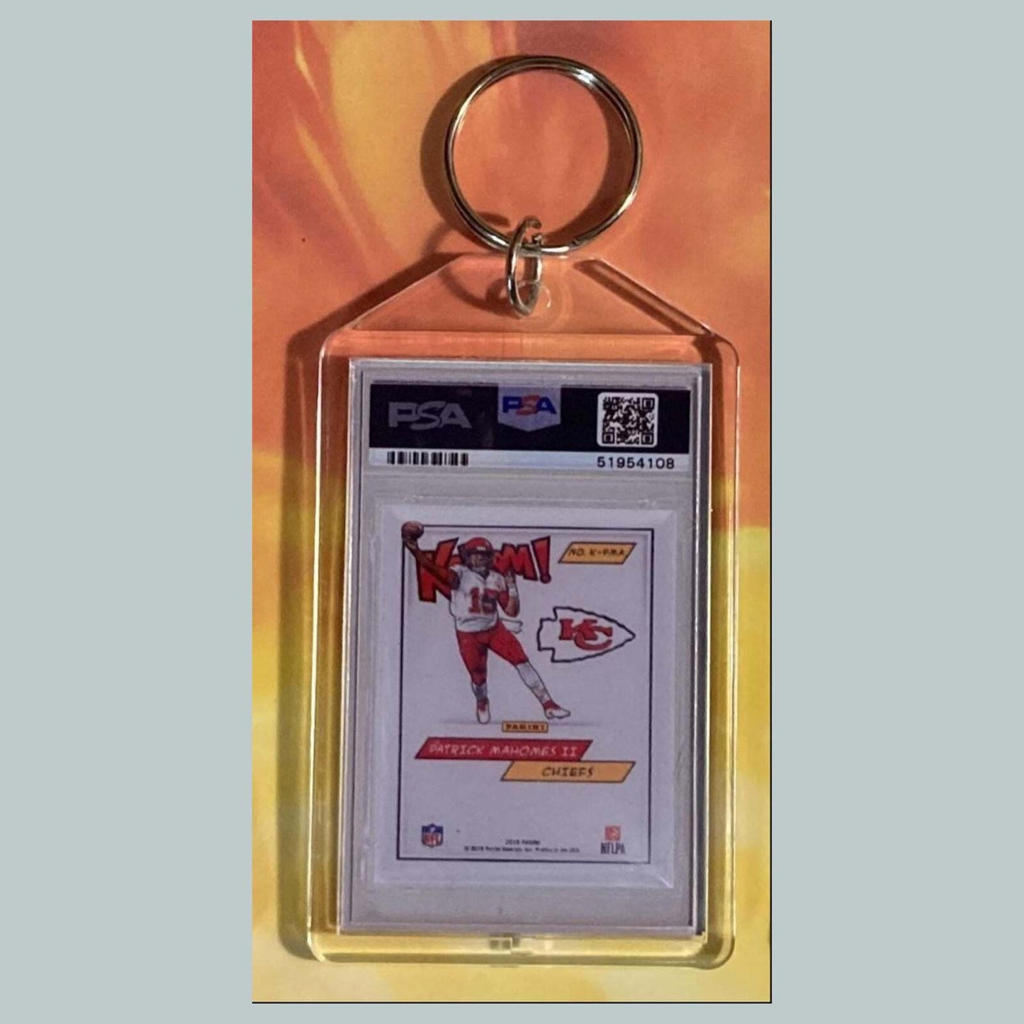 3614 Patrick Mahomes 2018 Panini Kaboom Custom Keychain FBL