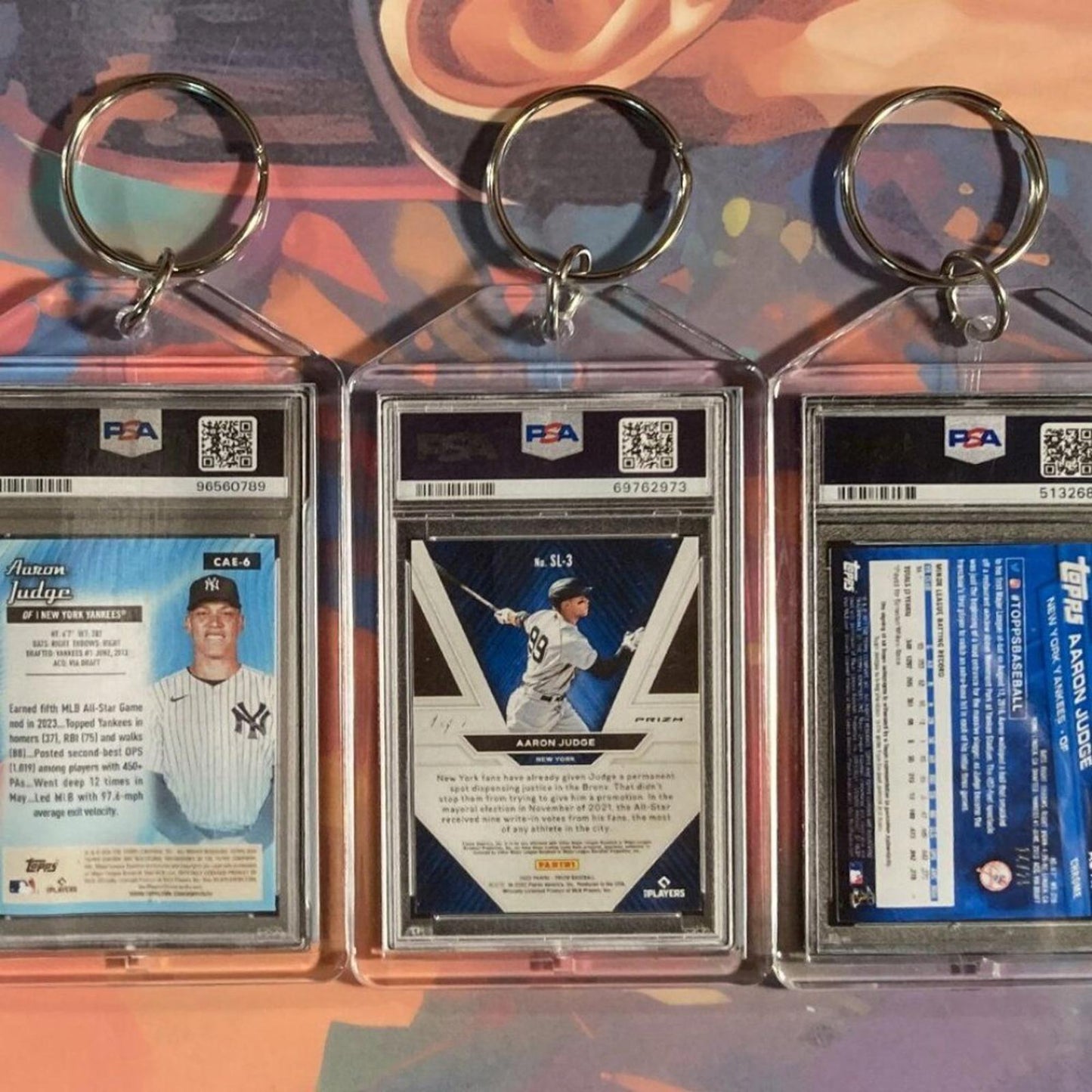 0182B Aaron Judge - 3 Pack Bundle-All SuperFractors Custom Novelty Keychains