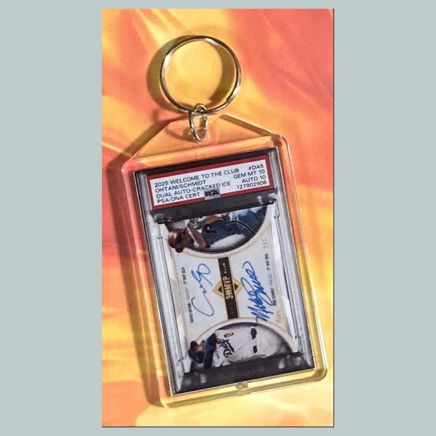 3689 Shohei Ohtani/Mike Schmidt 2025 Topps Welcome To The Club Custom Keychain BBL KYC