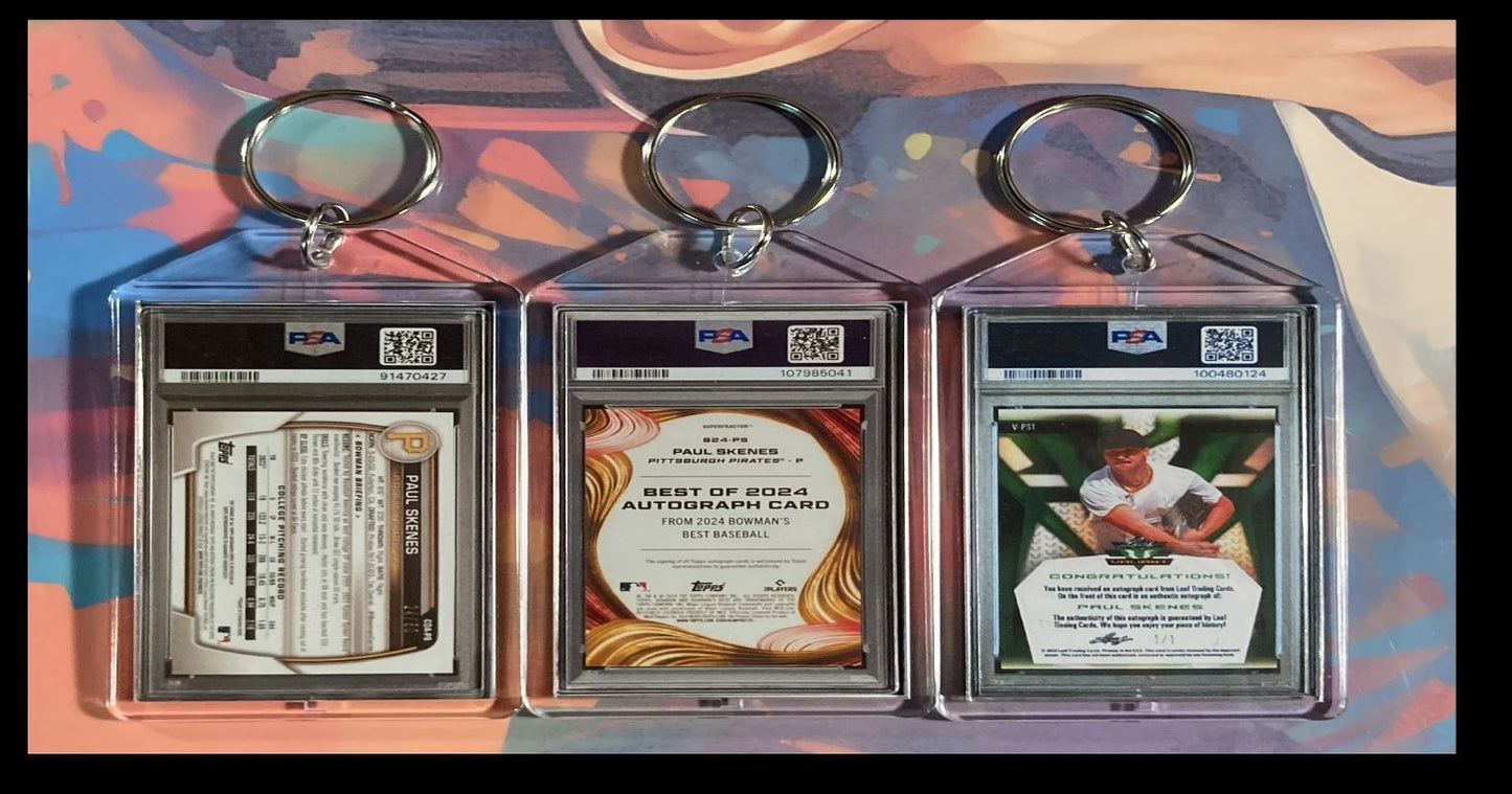 3142B Paul Skenes  3 Pack Bundle 3 Different Custom Novelty Keychains BBL KYC