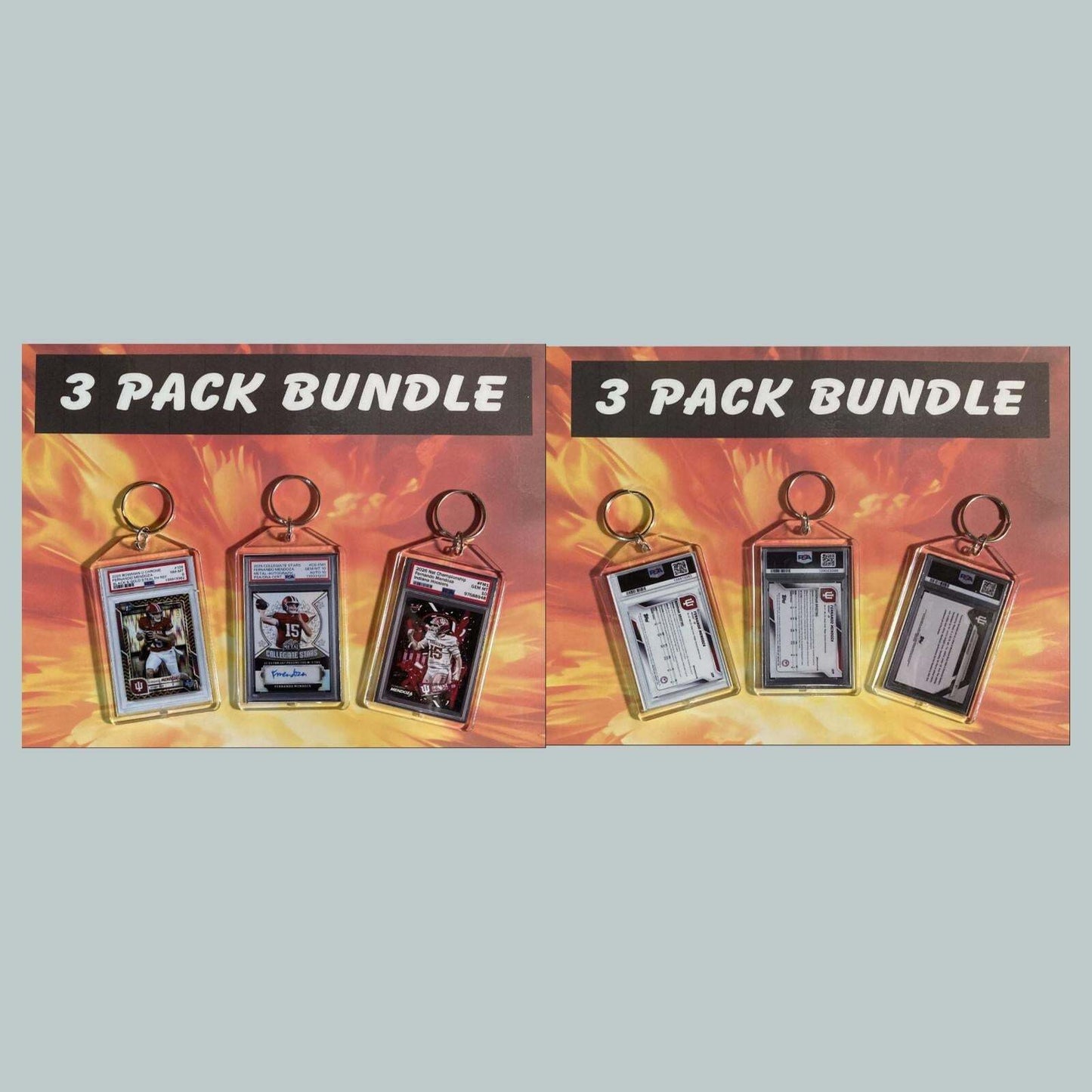 3735B  Fernando Mendoza Custom Hand Made Novelty Keychains 3 Pack Bundle FBL