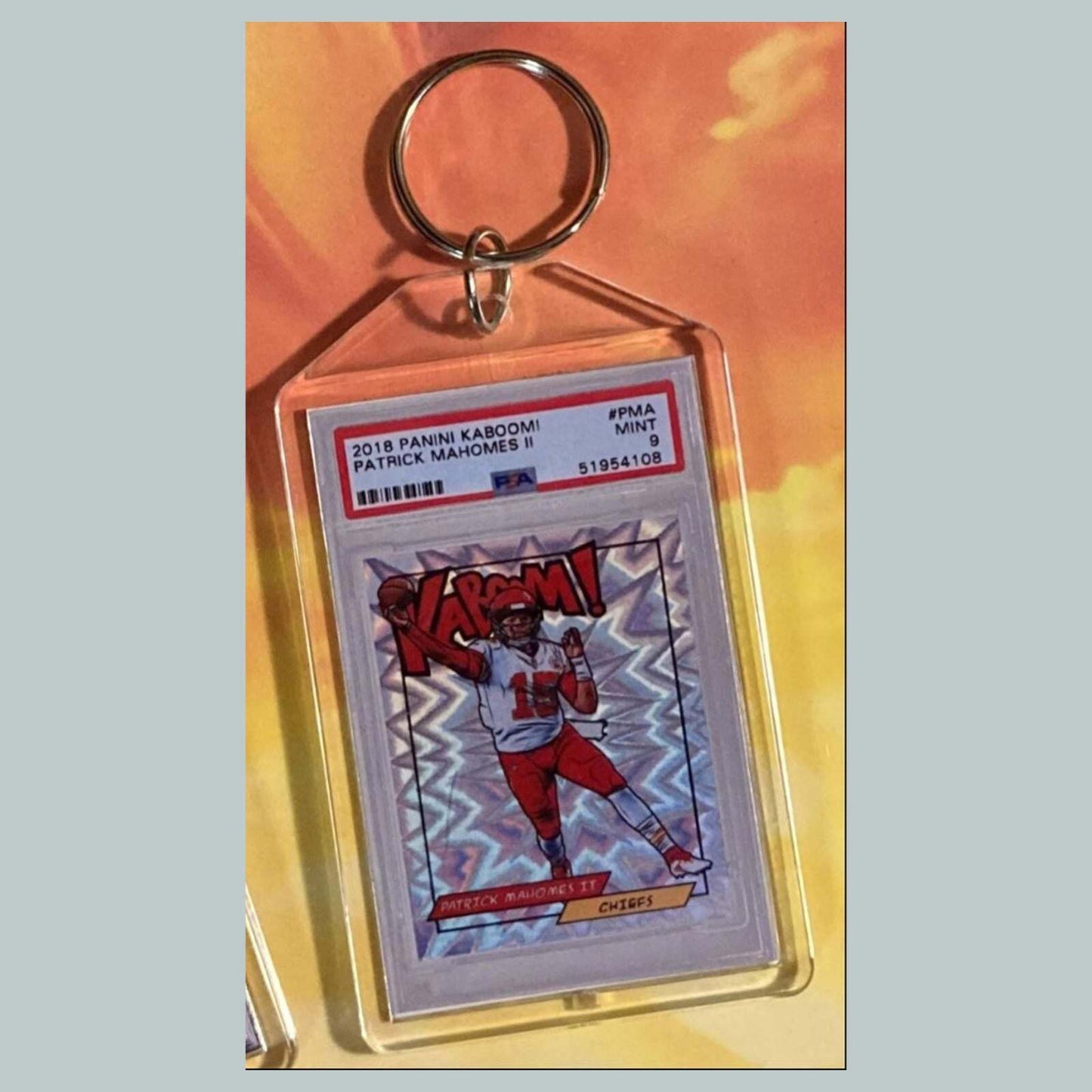 3614 Patrick Mahomes 2018 Panini Kaboom Custom Keychain FBL