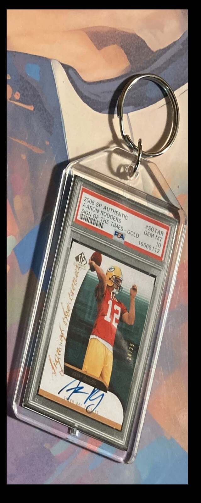 3254 Aaron Rodgers 2005 SP Authenti Gold Auto Custom Hand Made Keychain FBL