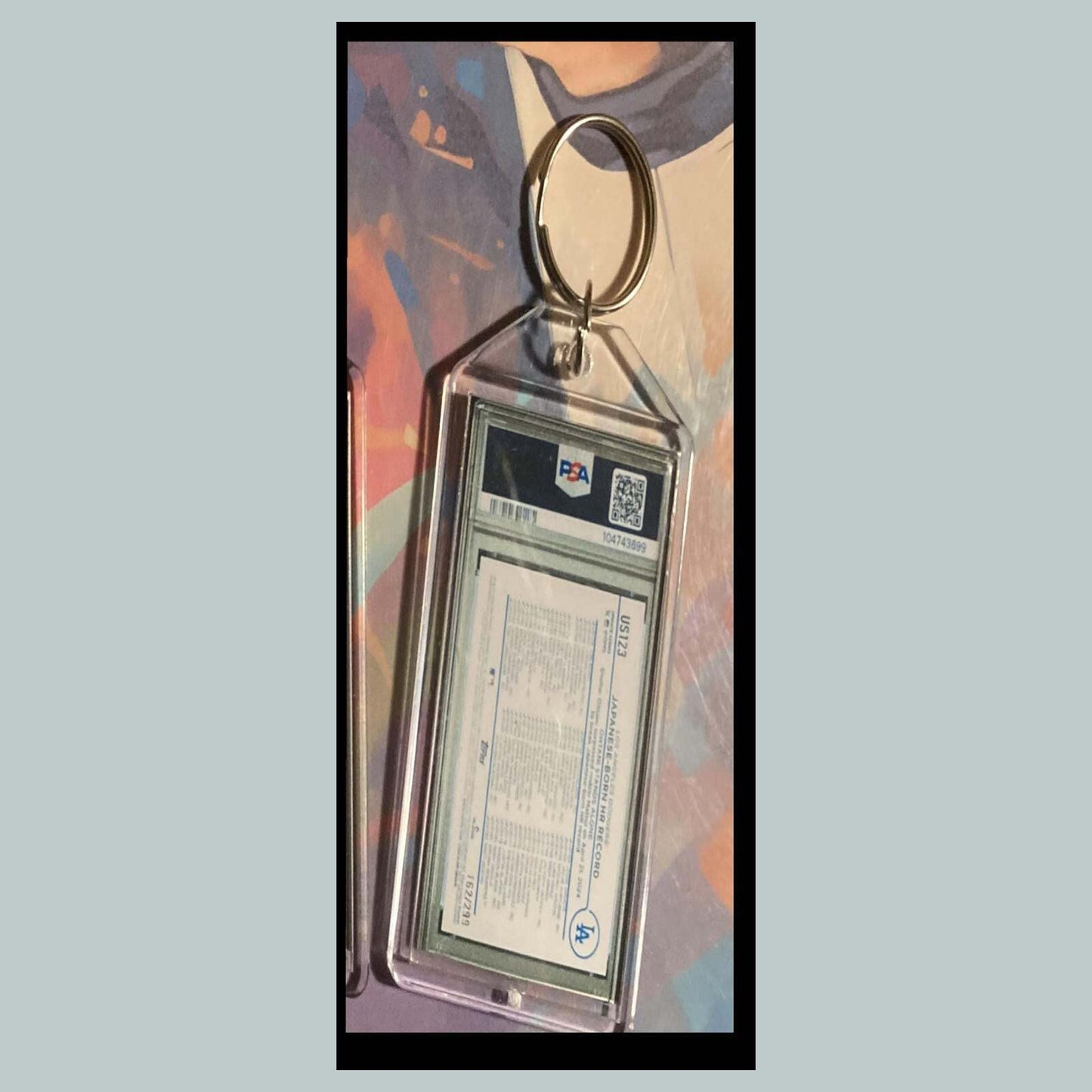 3459 Shohei Ohtani 2024 Update Japanese Born HR Record Orange Crackle Keychain BBL KYC
