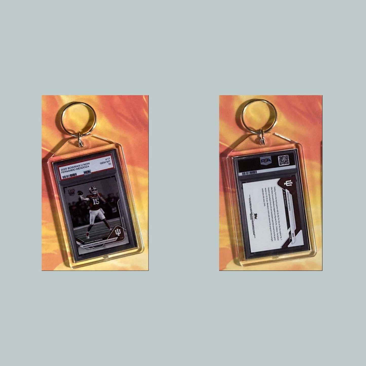 3733 Fernando Mendoza 2025 Bowman U Custom Hand Made Keychain FBL