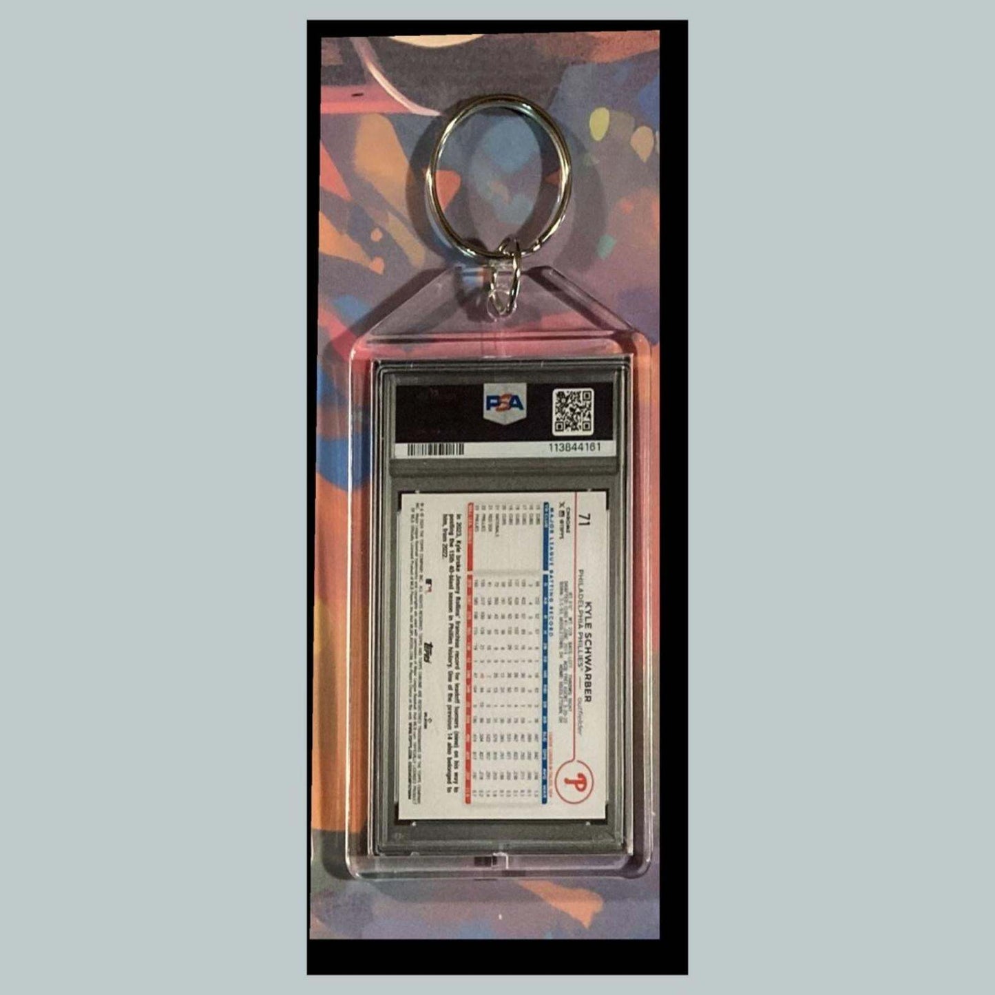 3386 Kyle Schwarber 2024 Chrome Orange Wave Custom Hand Made Keychain Great Gift BBL KYC