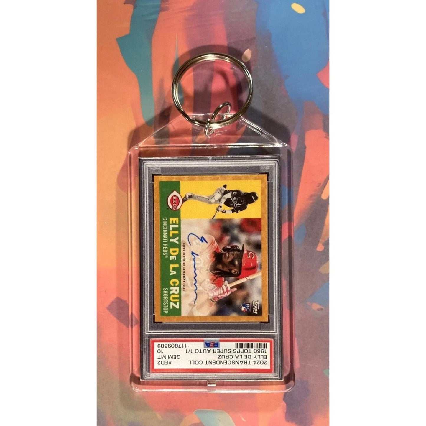 0206 Elly De La Cruz 2024 Topps Transcendent Coll Superfractor Novelty Keychain