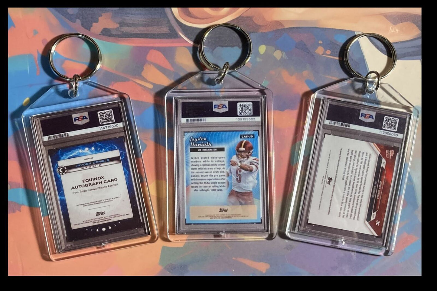 2989 Jayden Daniels 3 Pack Bundle 3 Different Custom Novelty Keychains FBL
