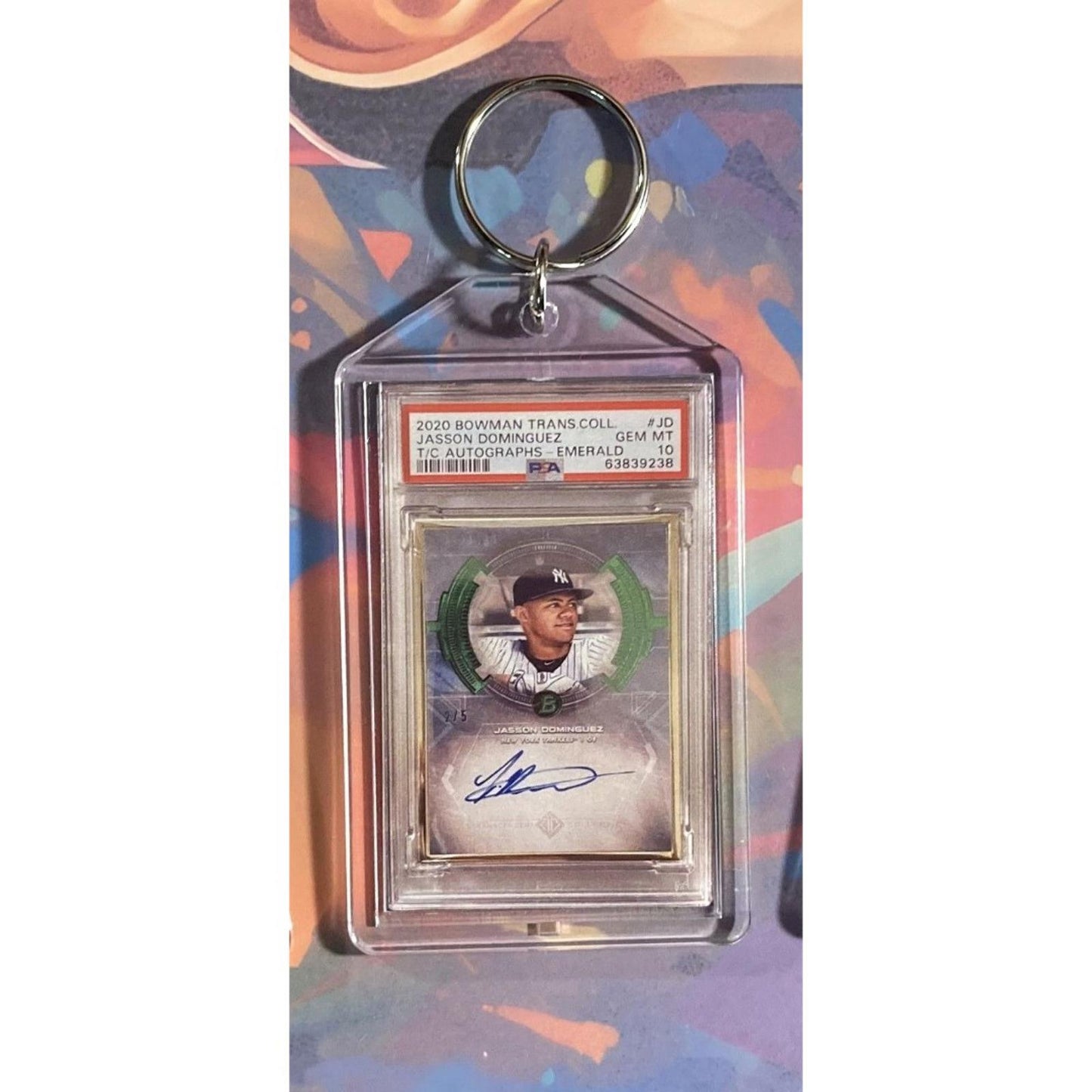 0159 Jasson Dominguez 2020 Bow Transcendent Emerald Auto Custom Novelty Keychain