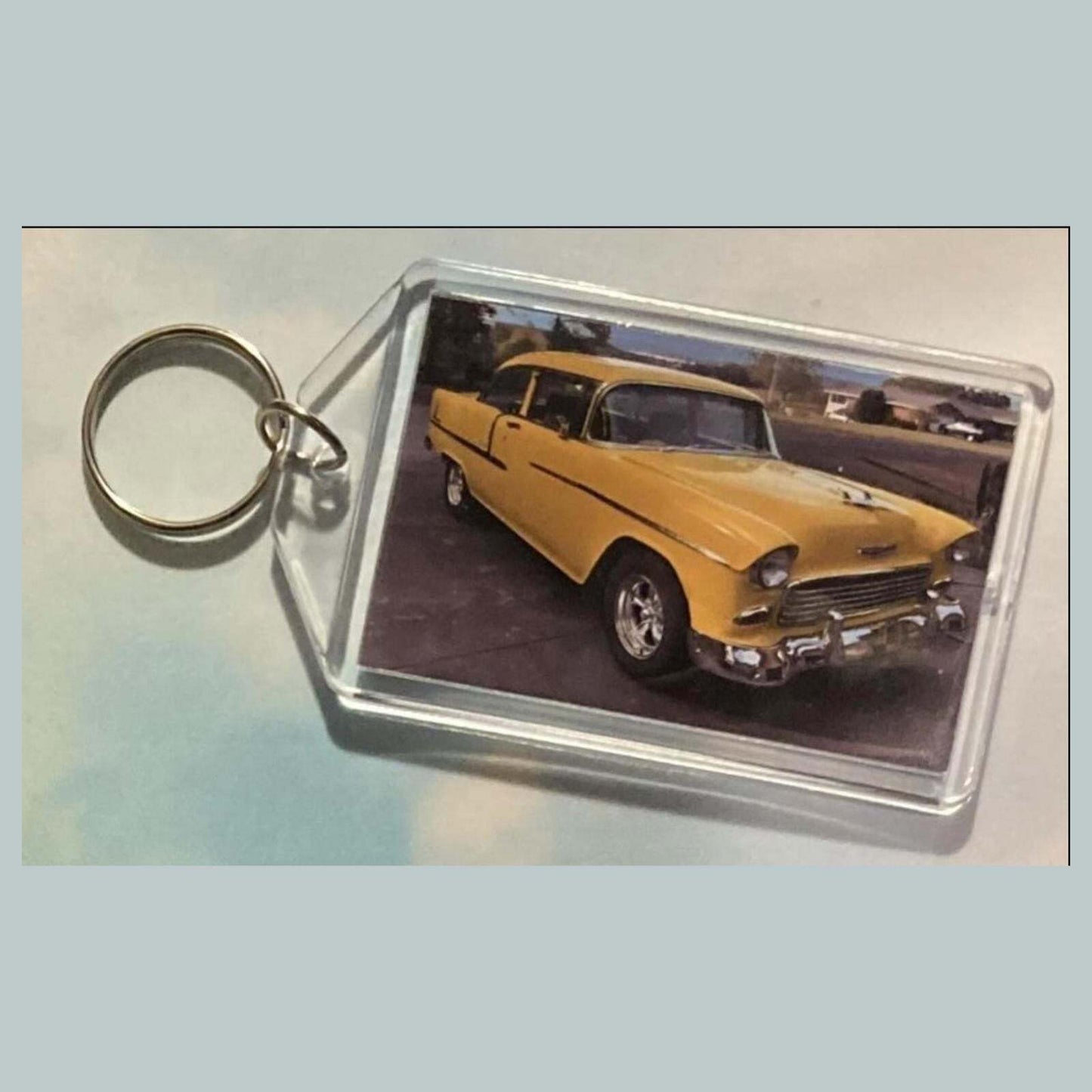 3538 1955 Chevrolet Yellow Bel Air Keychain | Vintage Automobile Keychain MSC KYC