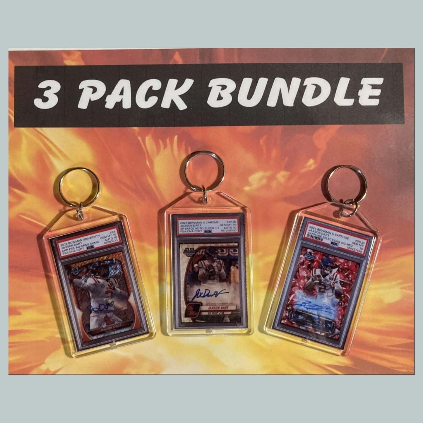 3537B Jaxson Dart 3 Pack Bundle - Custom Hand Made Novelty Keychains - Gift FBL