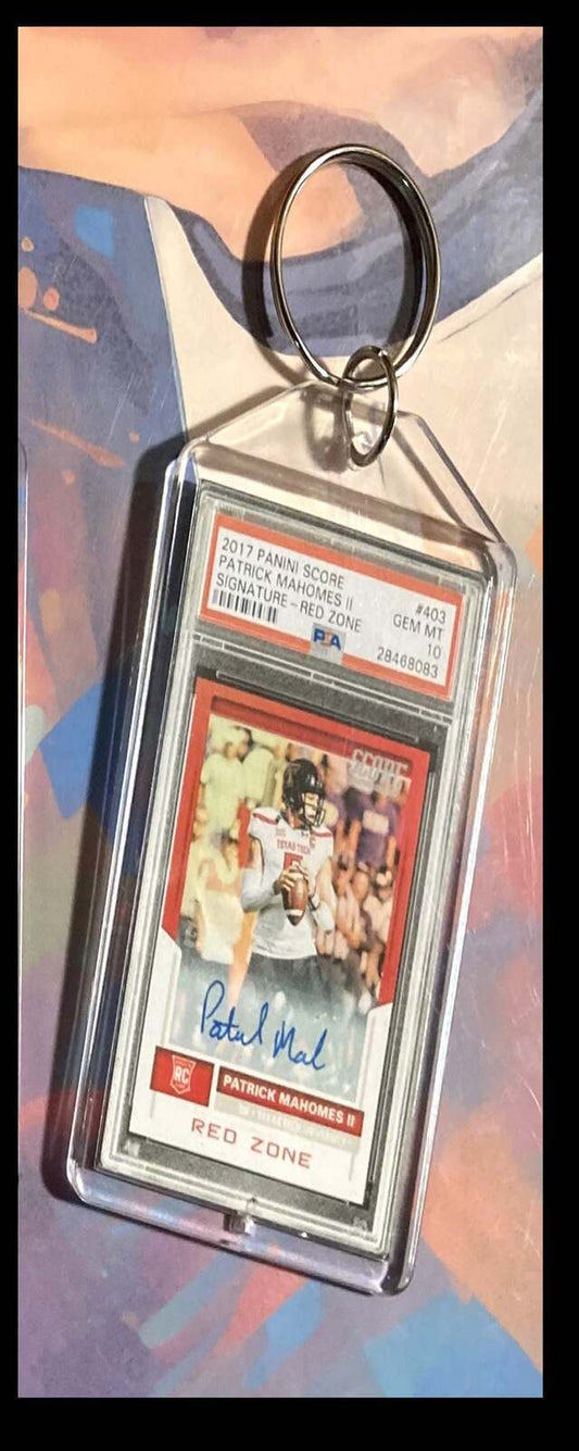 3215 Patrick Mahomes 2017 Panini Score Red Zone Auto  Keychain FBL