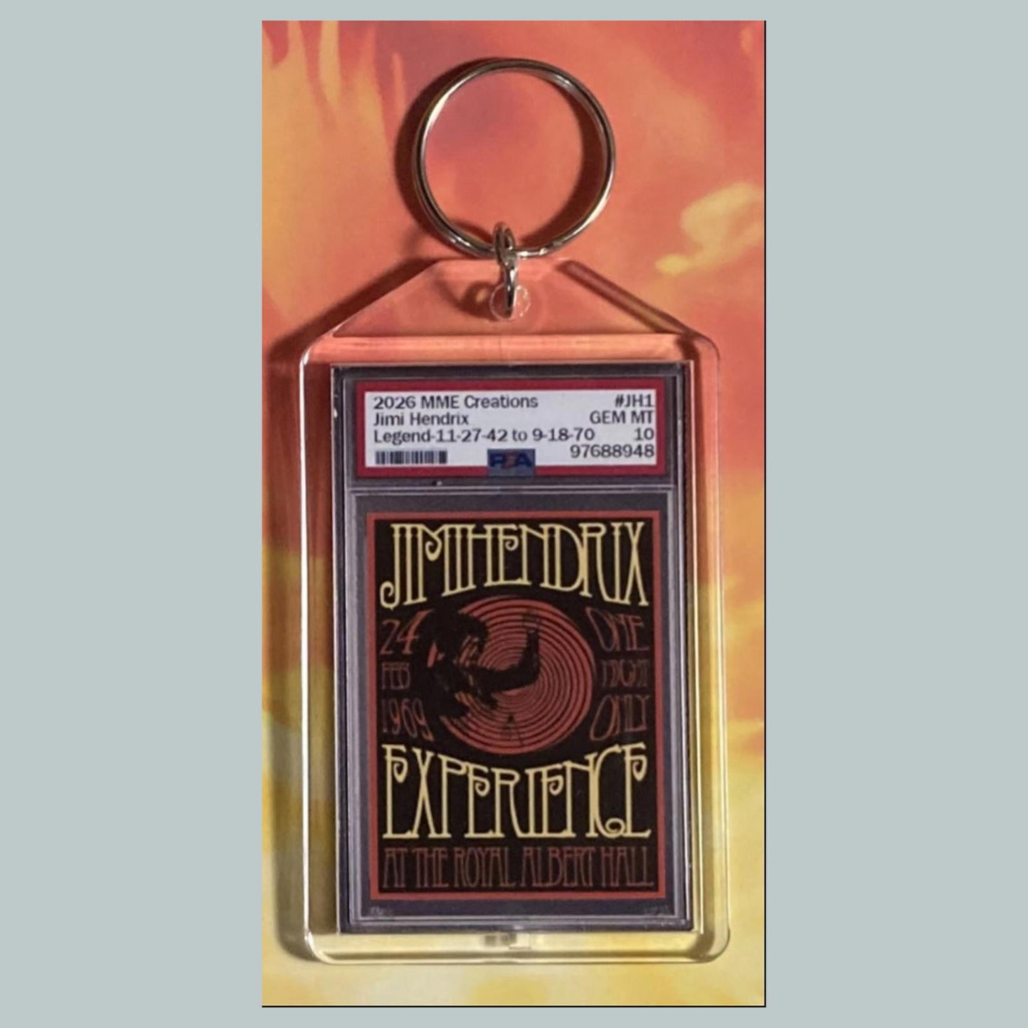0787 Jimi Hendrix Mockup Custom Hand Made Novelty Keychain