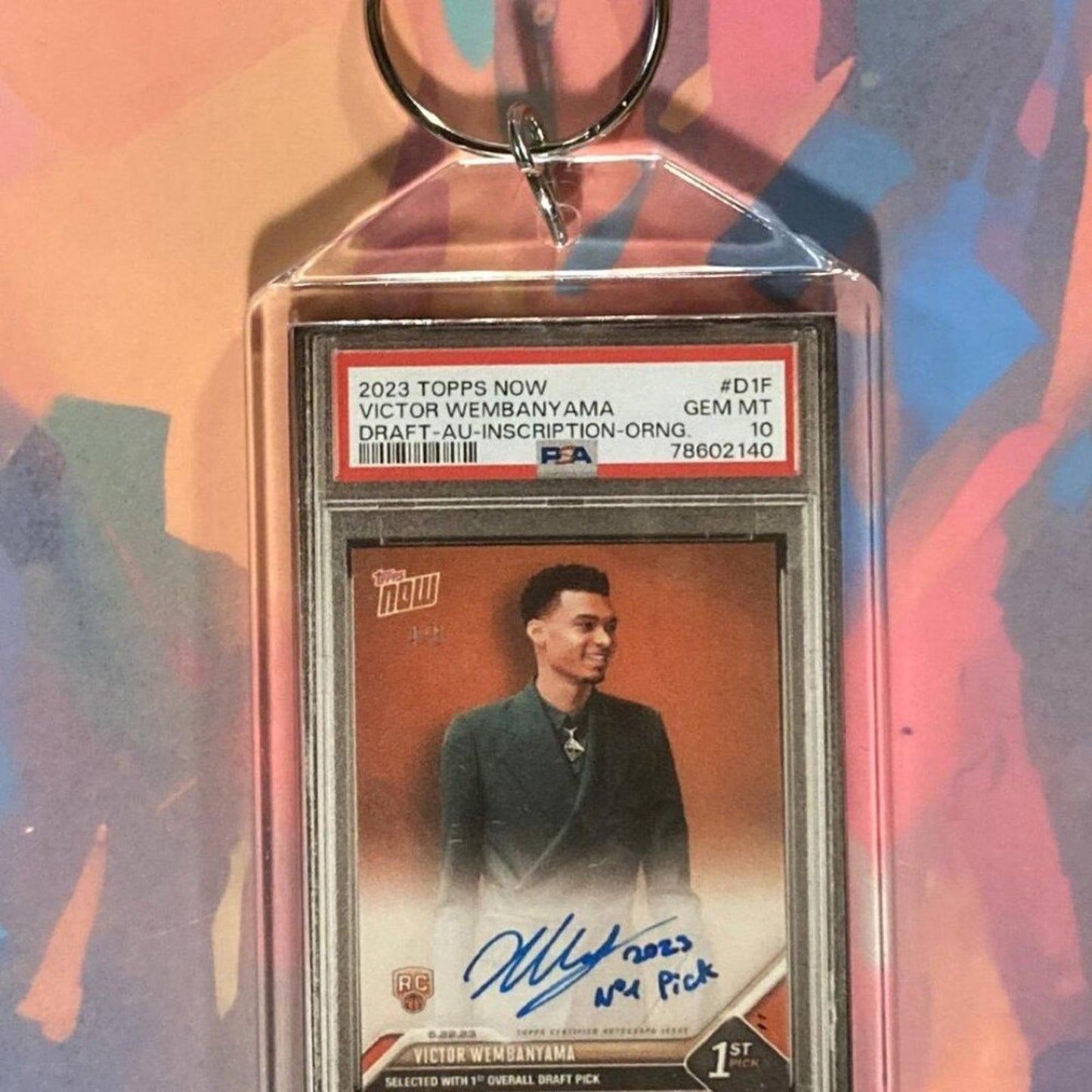 0208 Victor Wembanyama 2023 Topps Now Draft Auto Custom Novelty Keychain