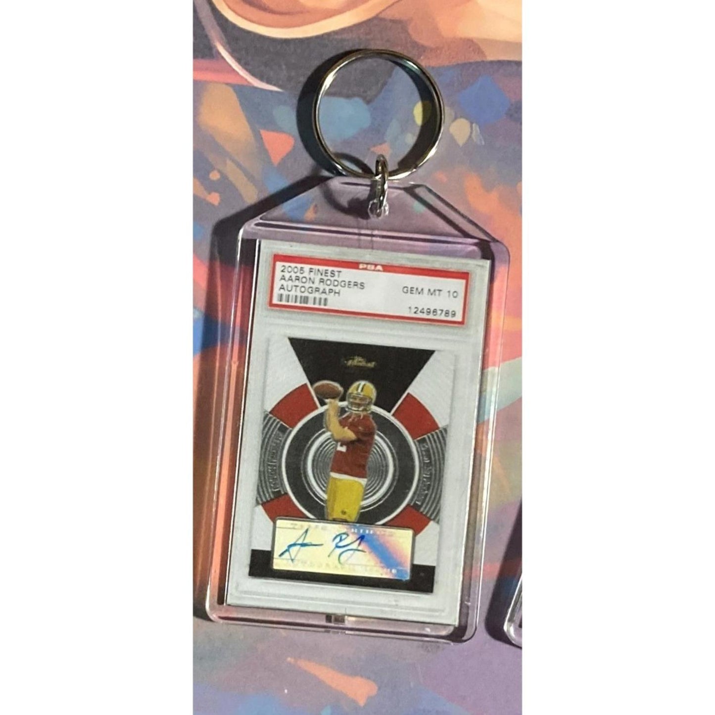 0235 Aaron Rodgers 2005 Topps Finest Auto Custom Made Novelty Keychain - Gift