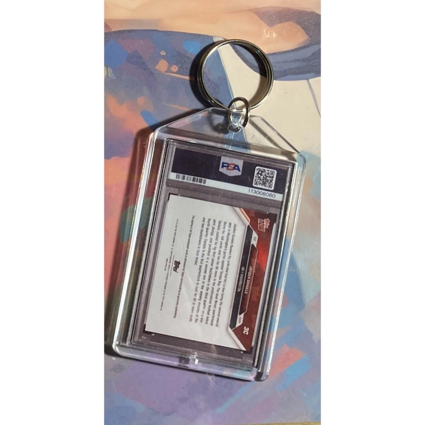 0161 Jayden Daniels 2024 Topps Now Orange Auto Custom Made Novelty Keychain