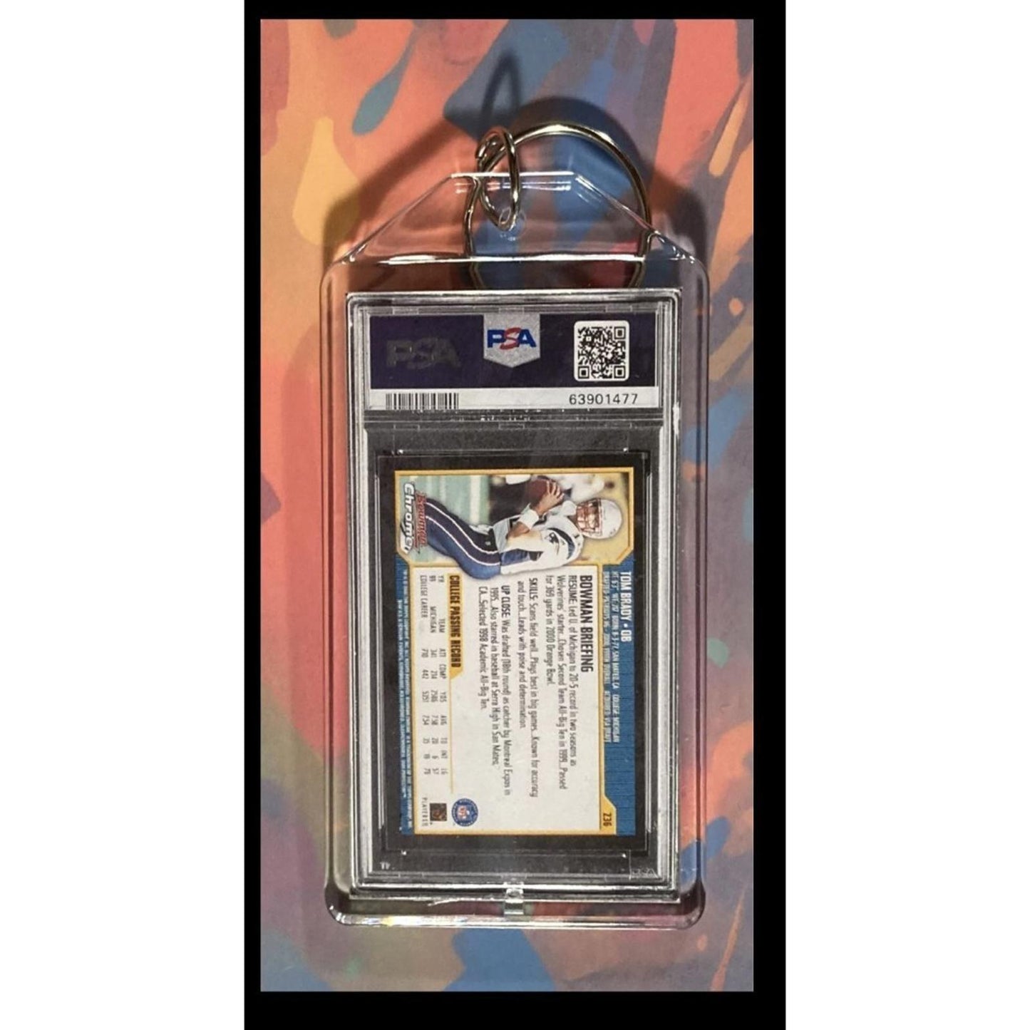0004 Tom Brady 2000 Bowman Chrome Rookie Keychain