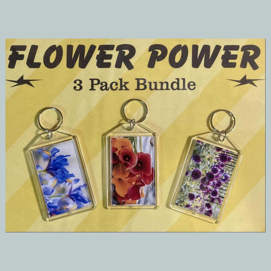 3686B Threefer Bundle Dutch Iris/Calla Lily/Dahlia Acrylic Keychain Flower Lover MSC KYC