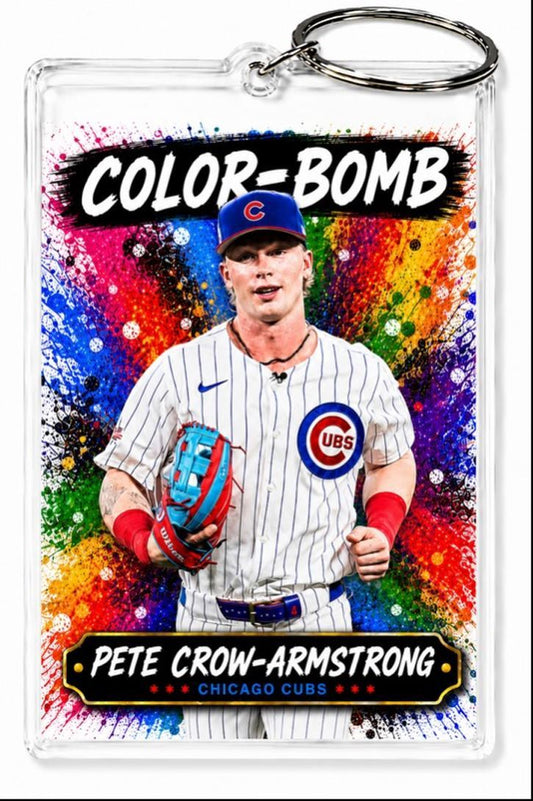 3802 Pete Crow-Armstrong Keychain | Color-Bomb Photo Keychain No Nameplate BBL KYC