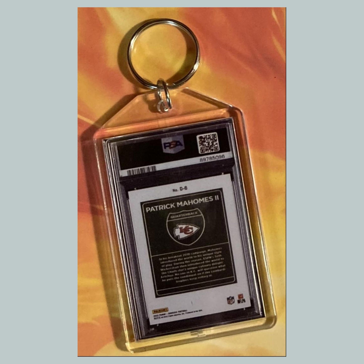 0647 Patrick Mahomes 2023 Panini Donruss Downtown Custom Keychain