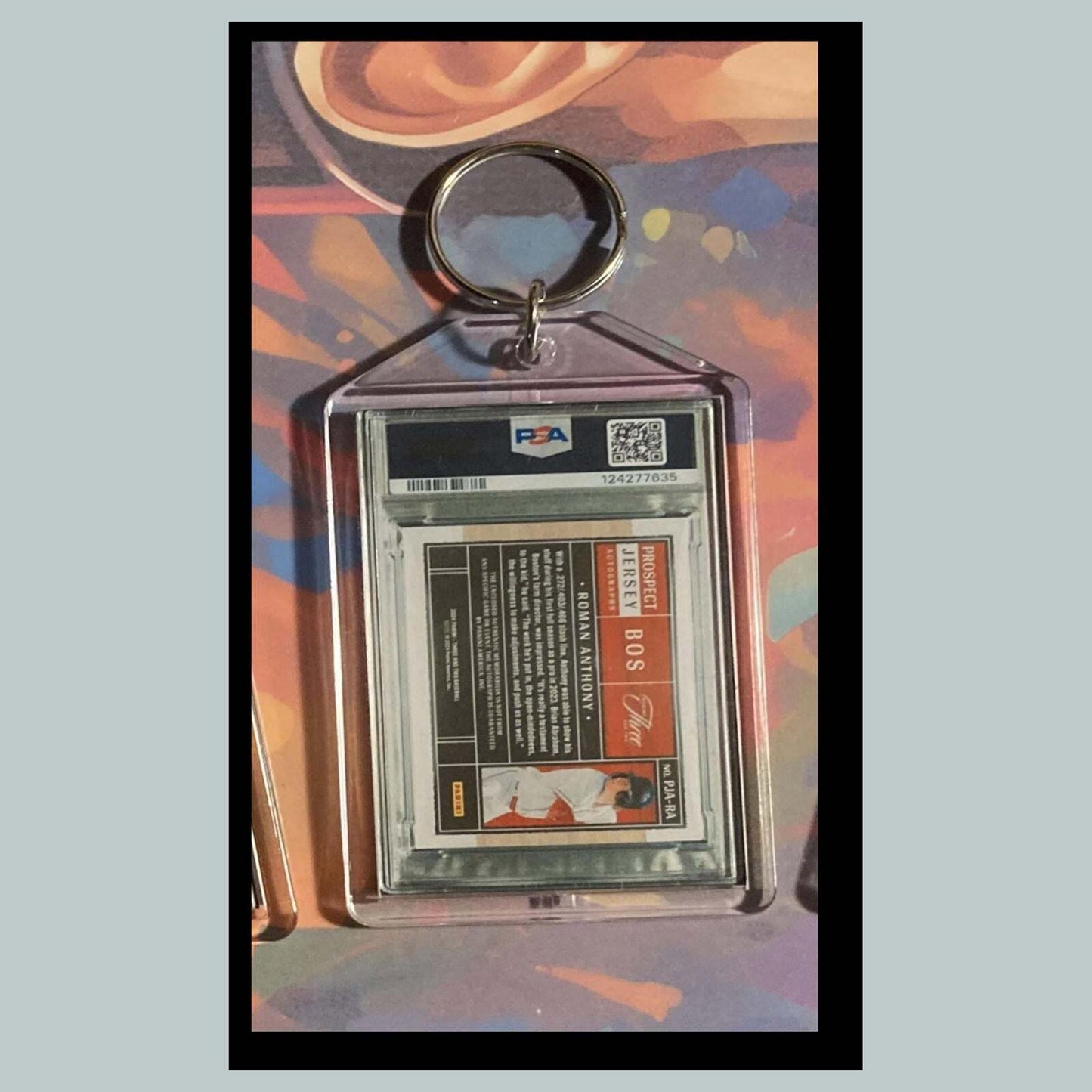 3486 Roman Anthony 2024 Panini Three and Two Patch Auto Custom Made Keychain BBL KYC