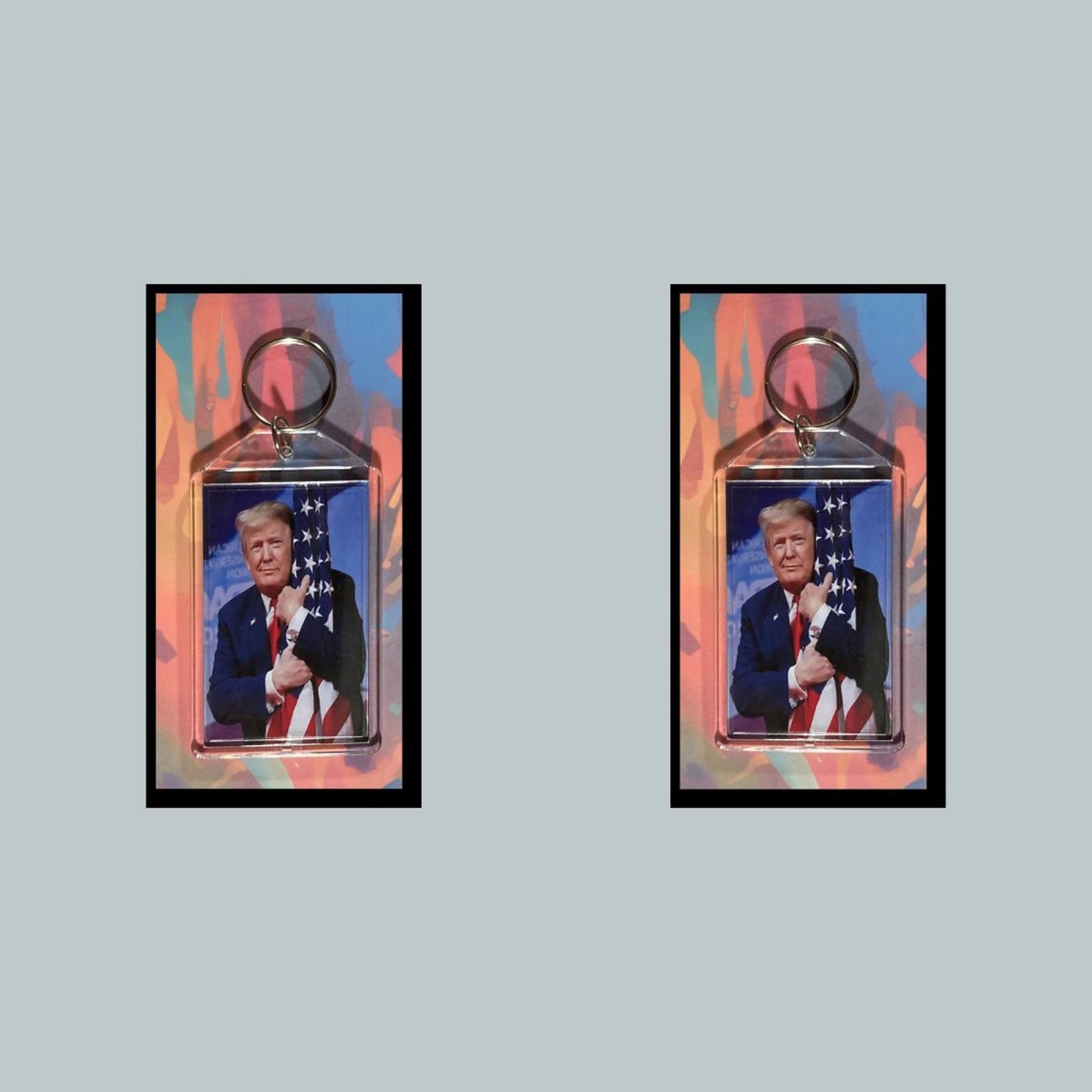 0328 Trump Flag Custom Hand Made Keychain-Makes A Great Gift0