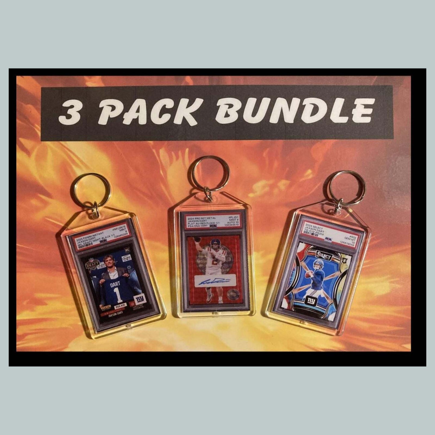 3526B Jaxson Dart 3 Pack Bundle - Custom Hand Made Keychains - Makes Great Gift FBL