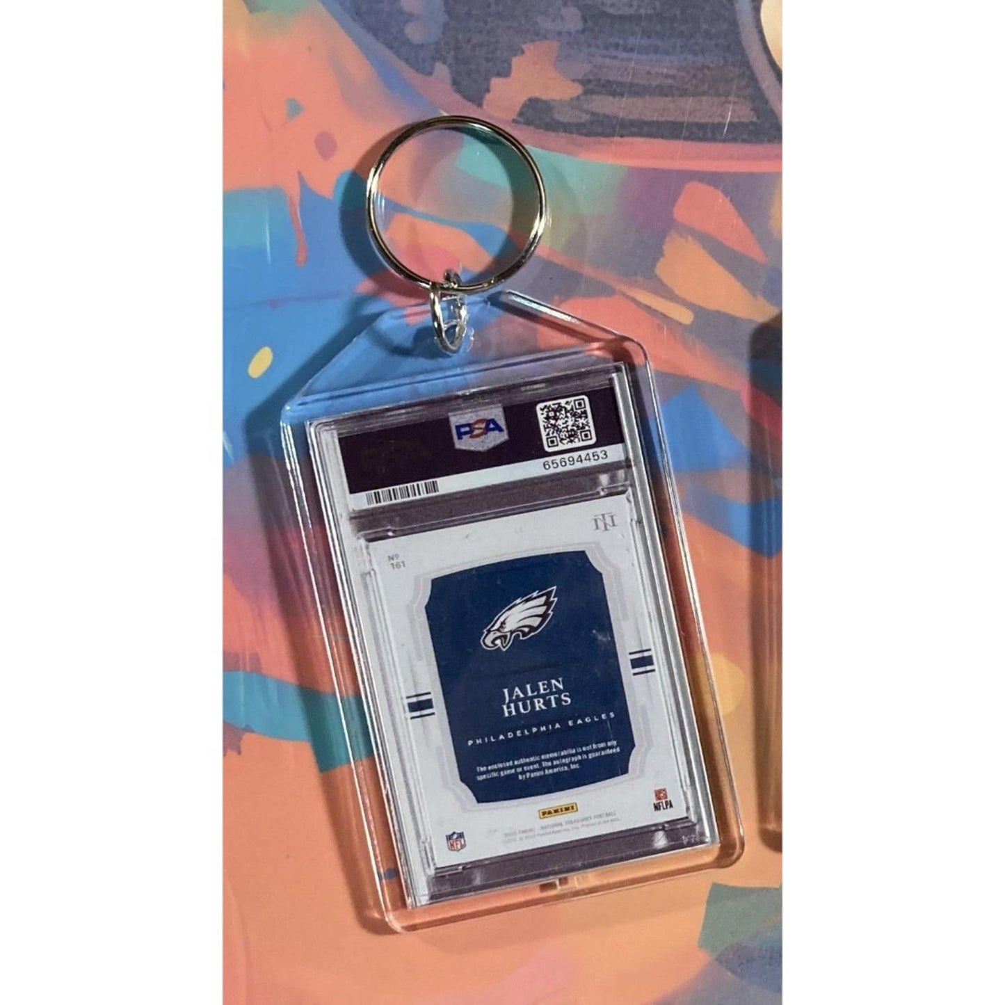 0150 Jalen Hurts  2020 Nat Treas Stars & Stripes Patch Auto Novelty Keychain