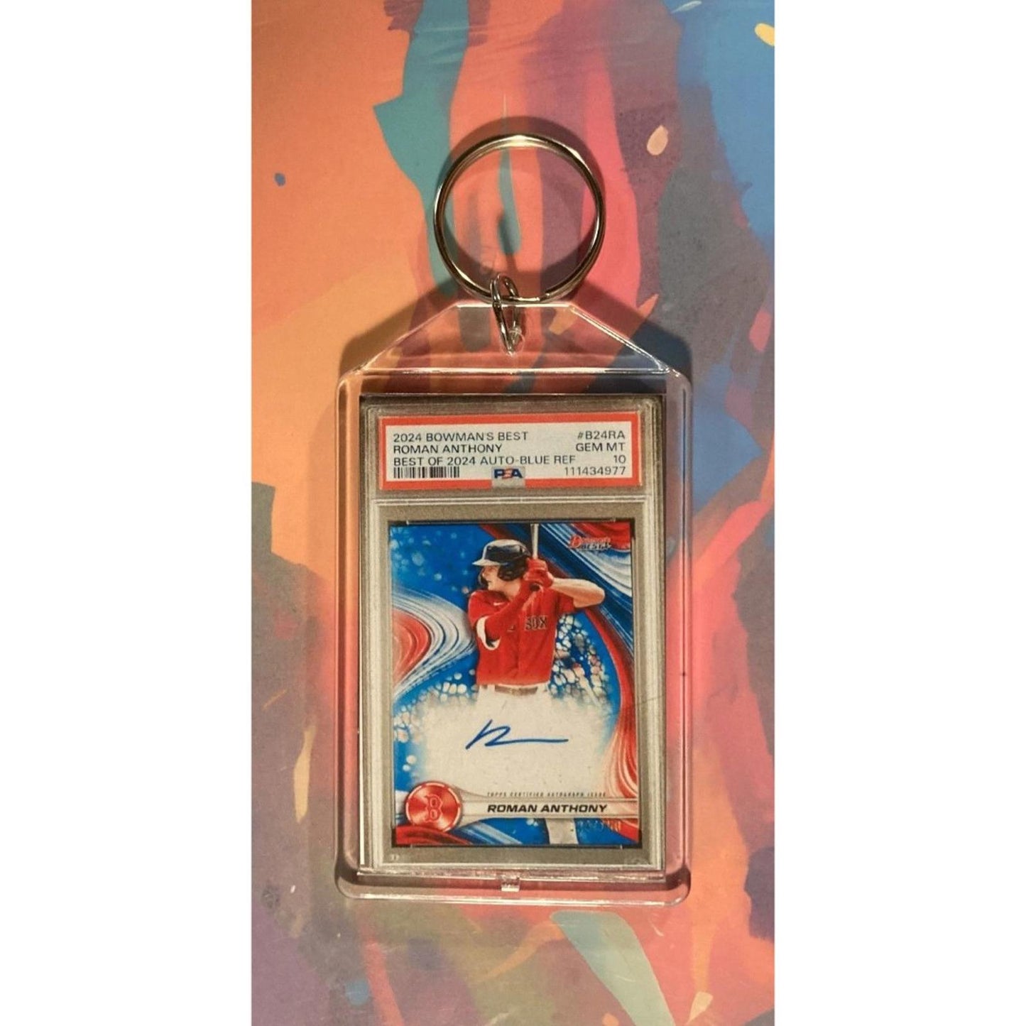 0207 Roman Anthony 2024 Bowman's Best - Best of 2024 Blue Auto Novelty Keychain