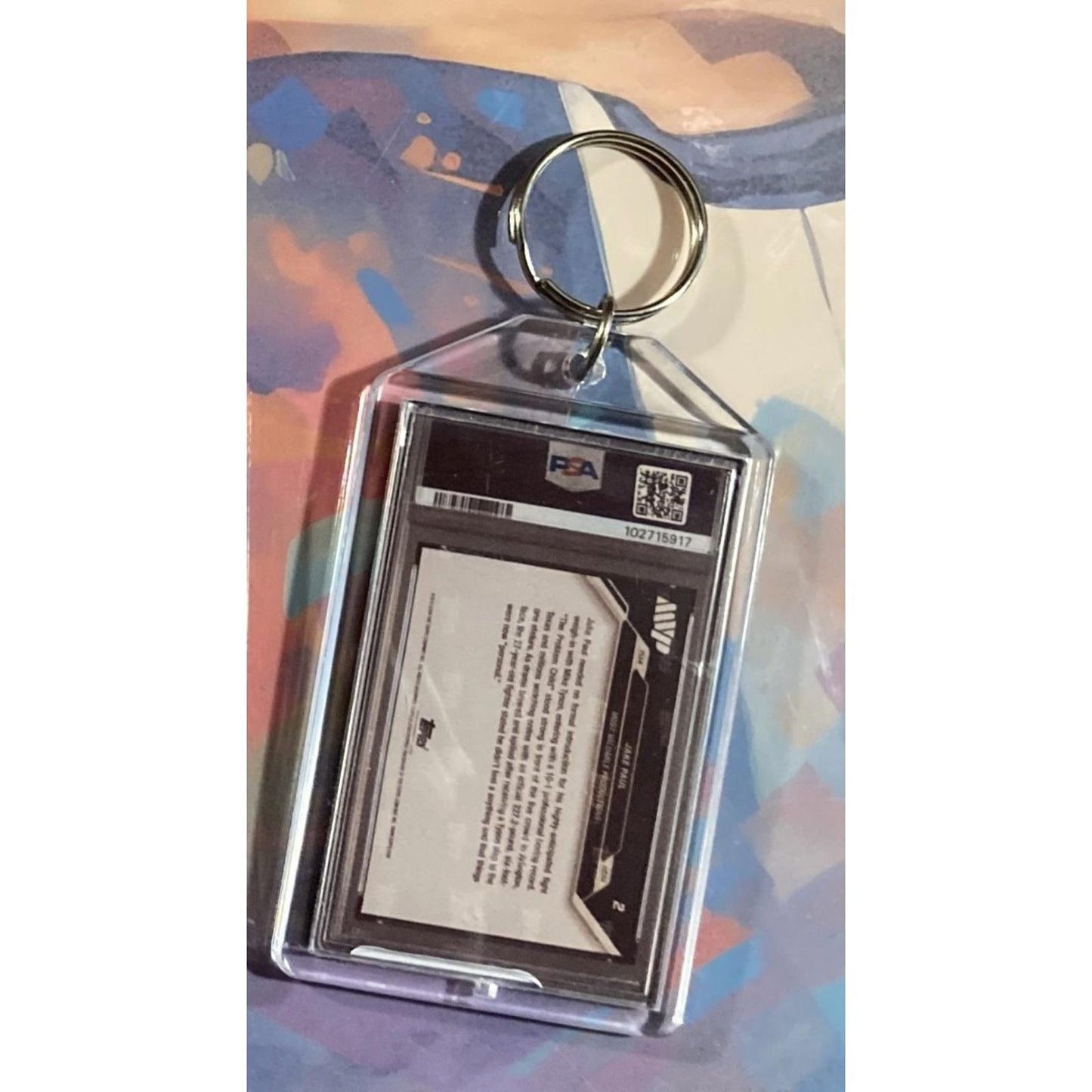 0144 Jake Paul 2024 Topps Now Boxing Orange Custom Made Novelty Keychain