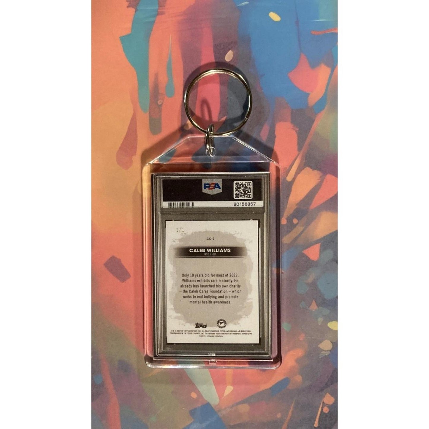0111 Caleb Williams 2022 Bowman's Best University SuperFractor Novelty Keychain