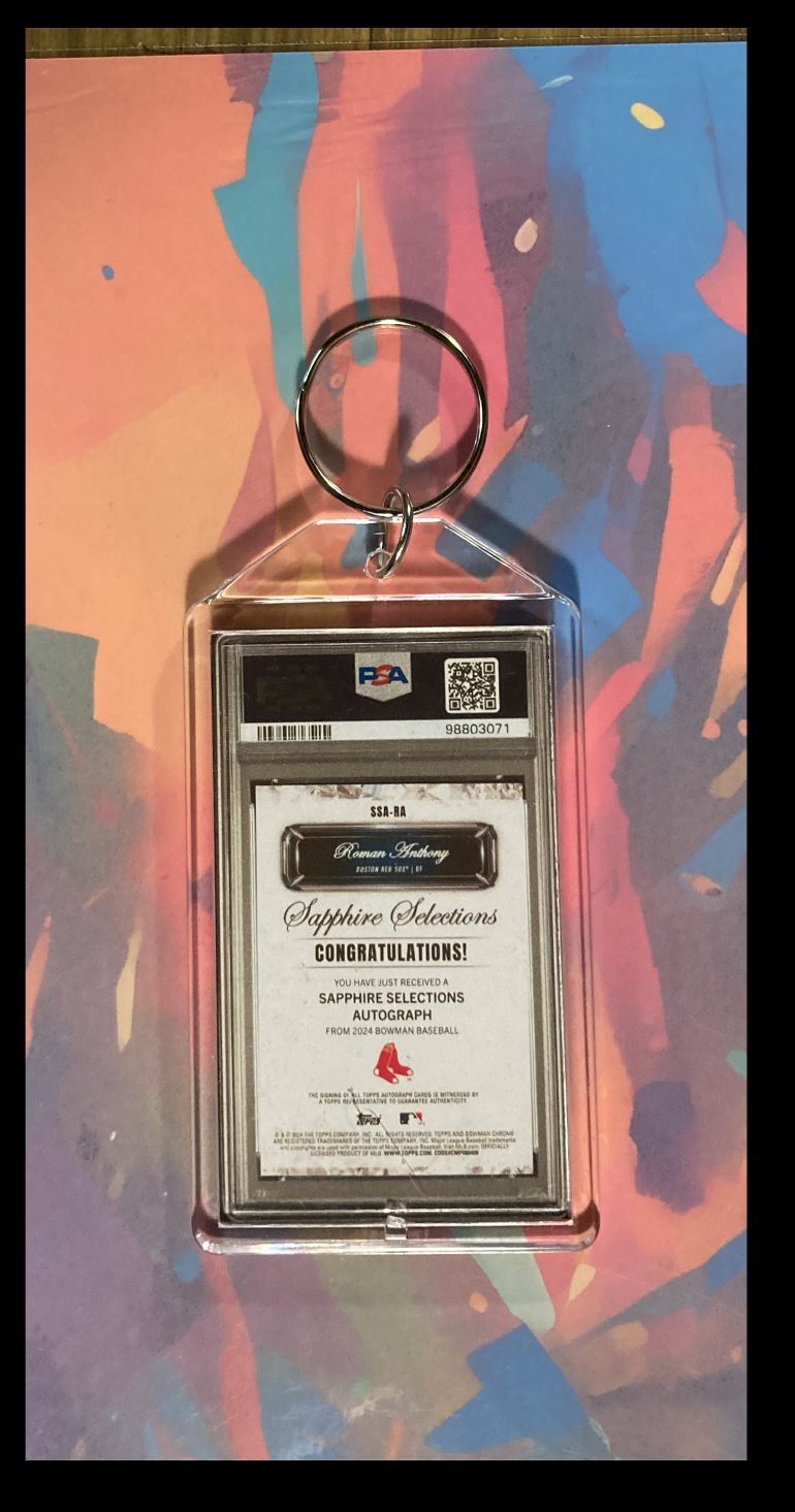 3070 Roman Anthony 2024 Bowman Sapphire Red Auto PSA Style Custom Keychain BBL KYC