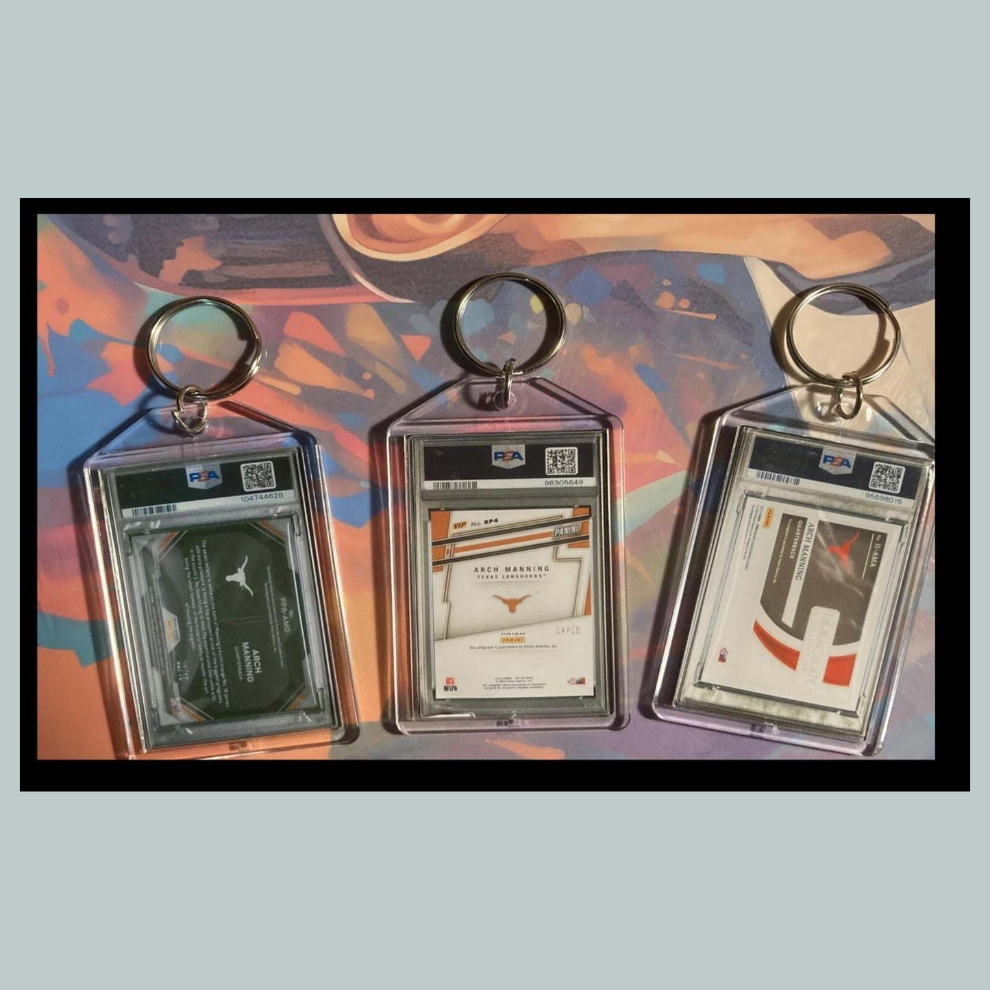 3469B Arch Manning 3 Pack Bundle -3 Different Custom Novelty Keychain Great Gift FBL