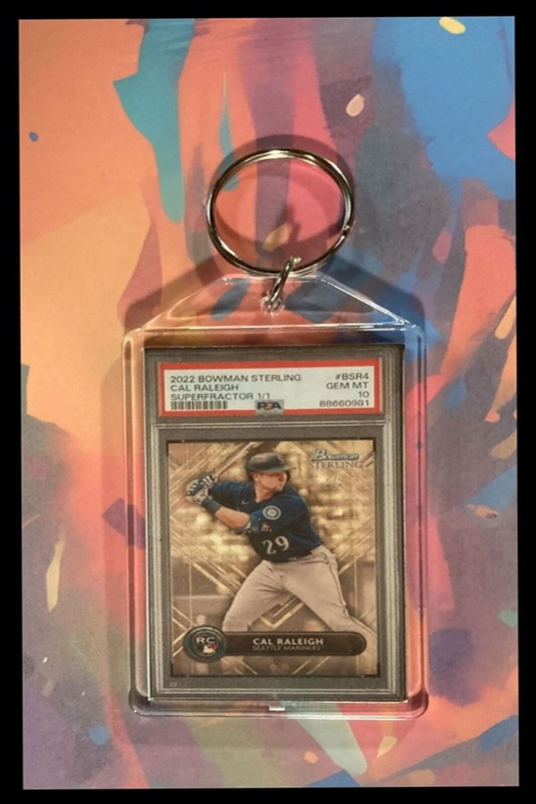 3063 Cal Raleigh 2022 Bowman Sterling SuperFractor  Custom Keychain BBL KYC