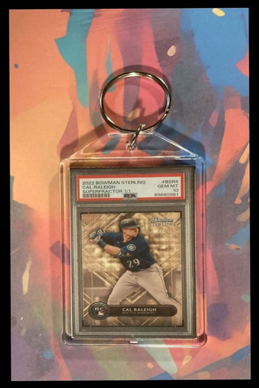 3063 Cal Raleigh 2022 Bowman Sterling SuperFractor  Custom Keychain BBL KYC