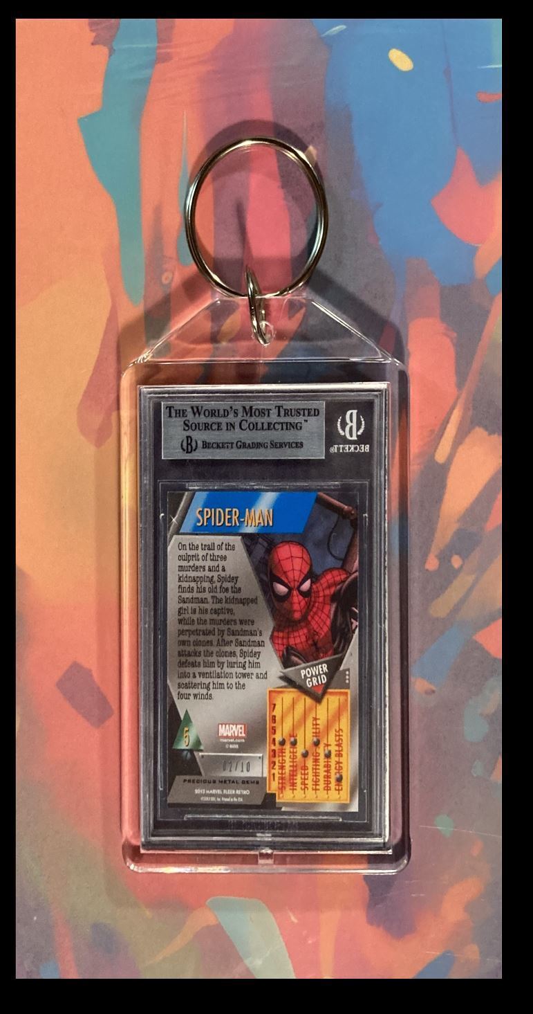 3183 Spider Man 2013 Fleer Marvel Retro Precious Metal Ge Keychain KYC MSC