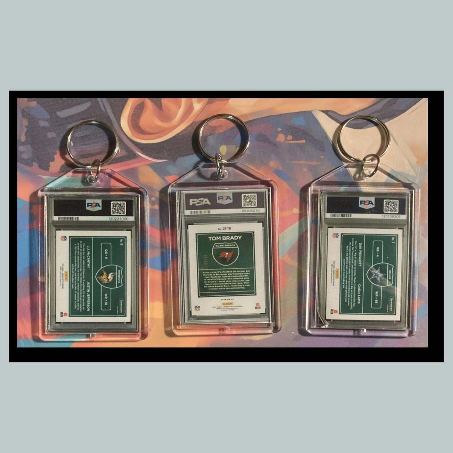 3420B Jefferson/Brady/Dak 3 Pack Bundle - 3 Different Custom Novelty Keychains FBL