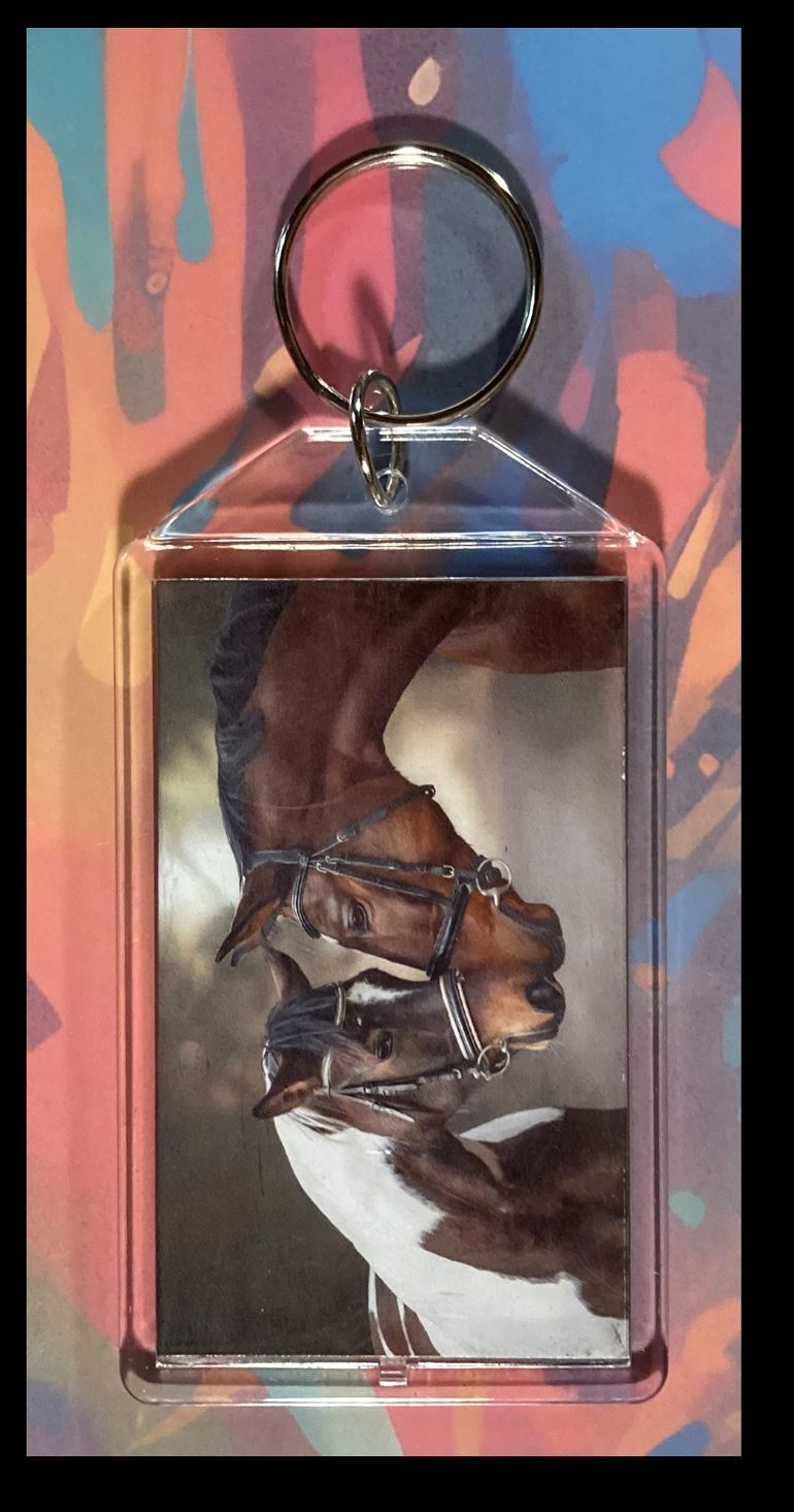 3297 Horses Hello Custom Hand Made Keychain - Makes A Great Gift KYC MSC