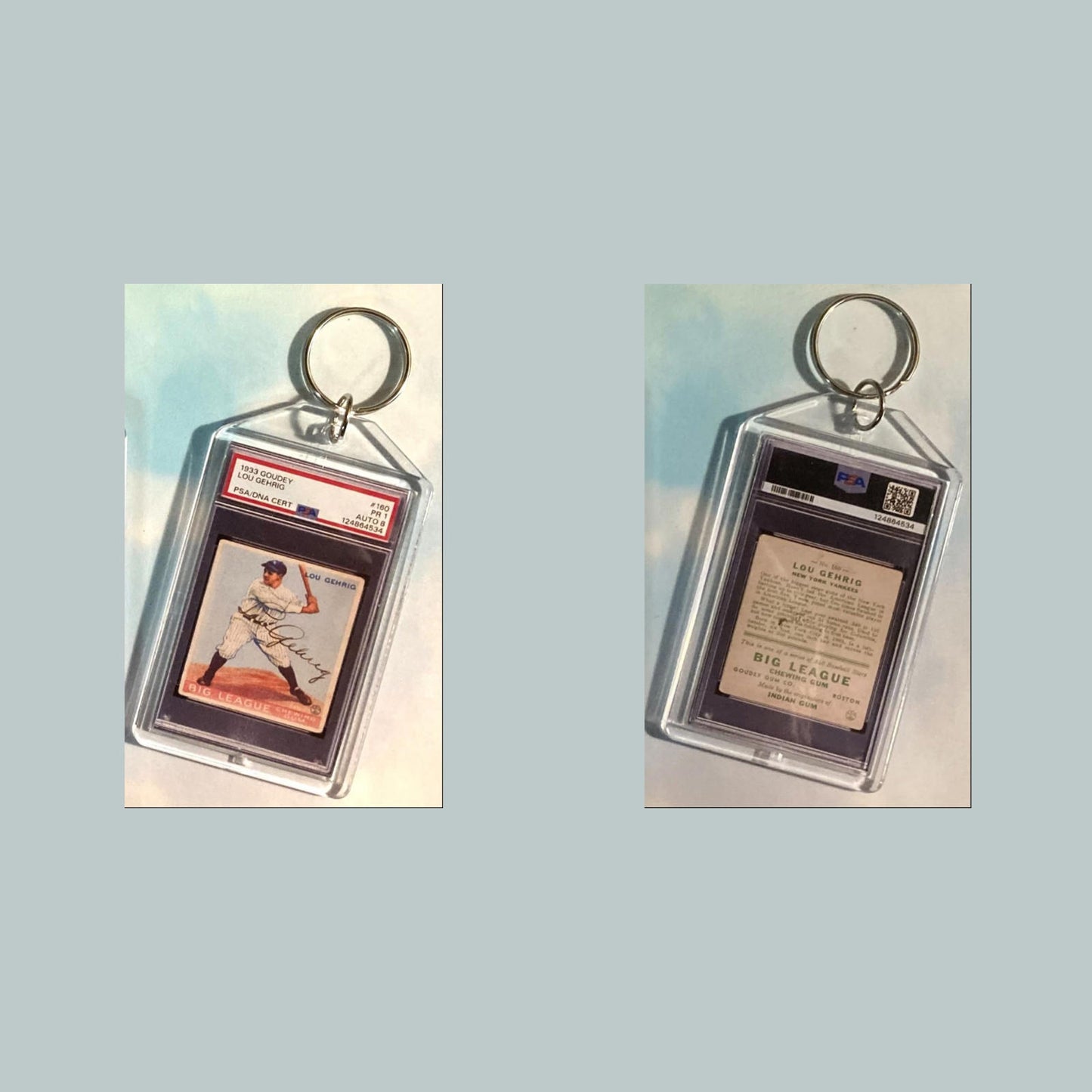 0671 Lou Gehrig 1933 Goudey Custom Hand Made Keychain