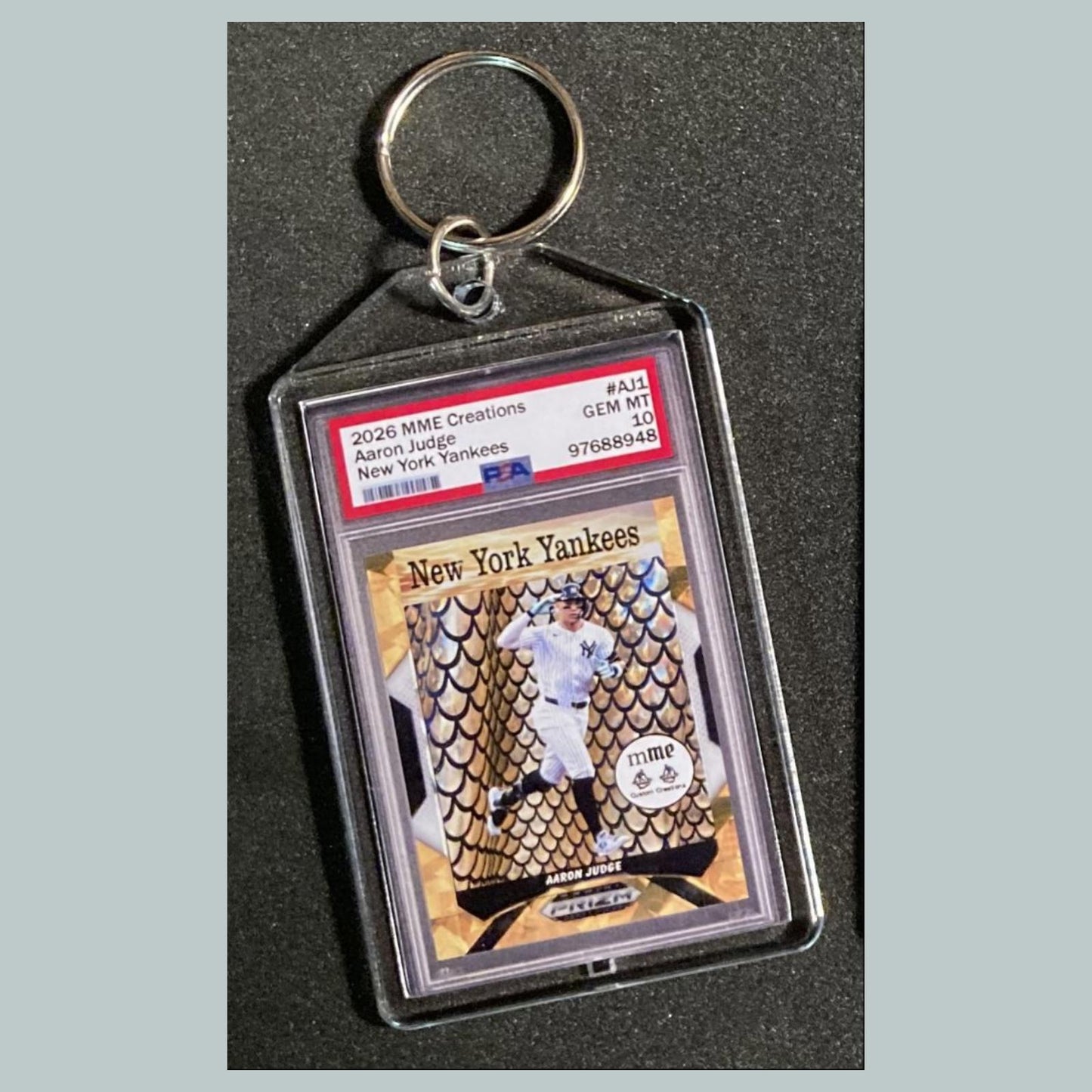 0834 Aaron Judge Gold Mockup Custom Hand Made Keychain