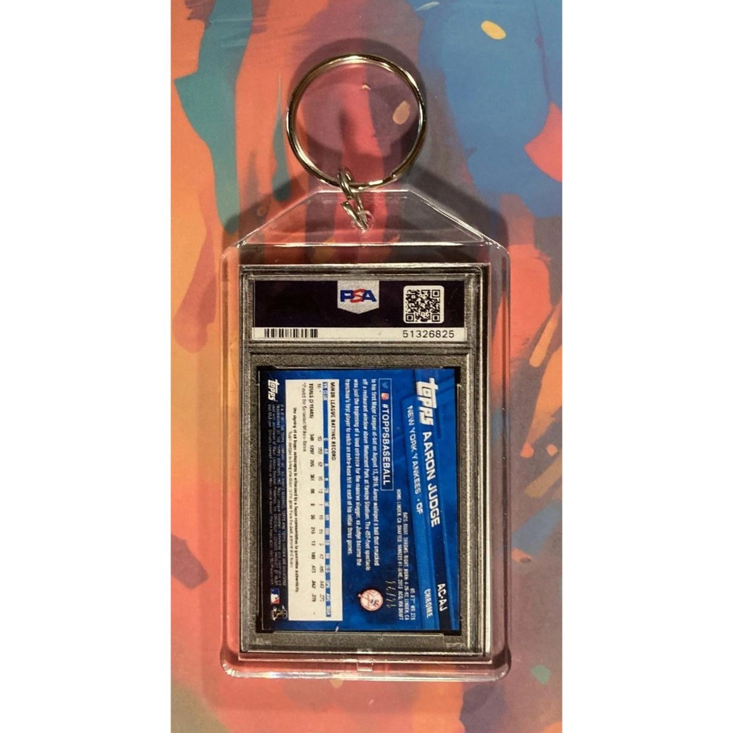 0009 Aaron Judge Sapphire Custom Hand Made Keychain Makes A Great Gift