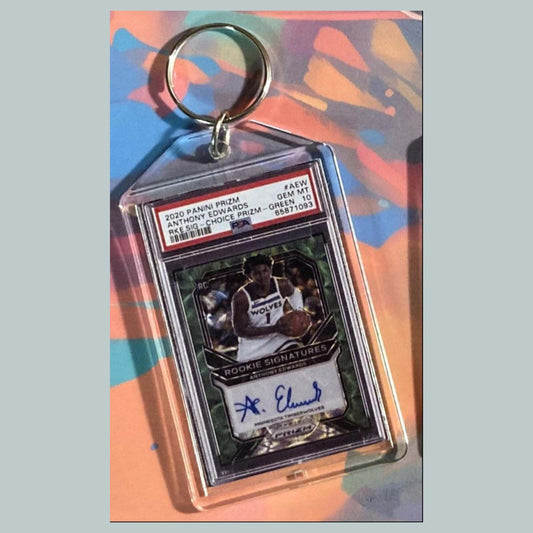3563 Anthony Edwards 2020 Panini Prizm RC Signatures Auto Keychain BKL KYC