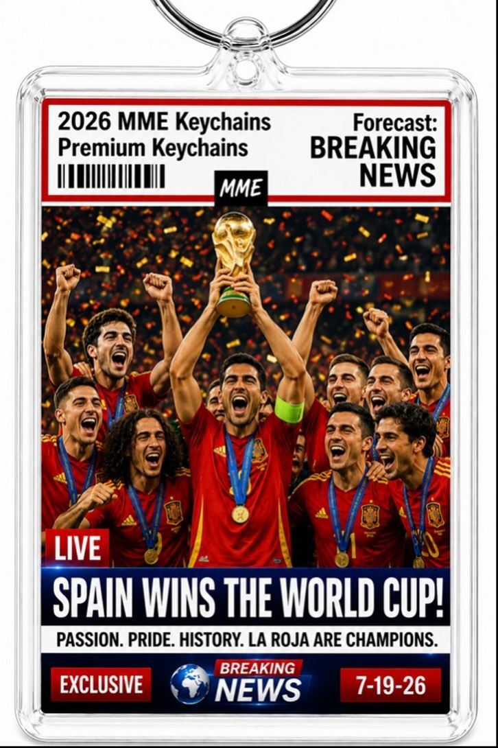 3965 Spain Wins The World Cup Keychain  Breaking News! Alt3 Handmade Keychain MSC KYC