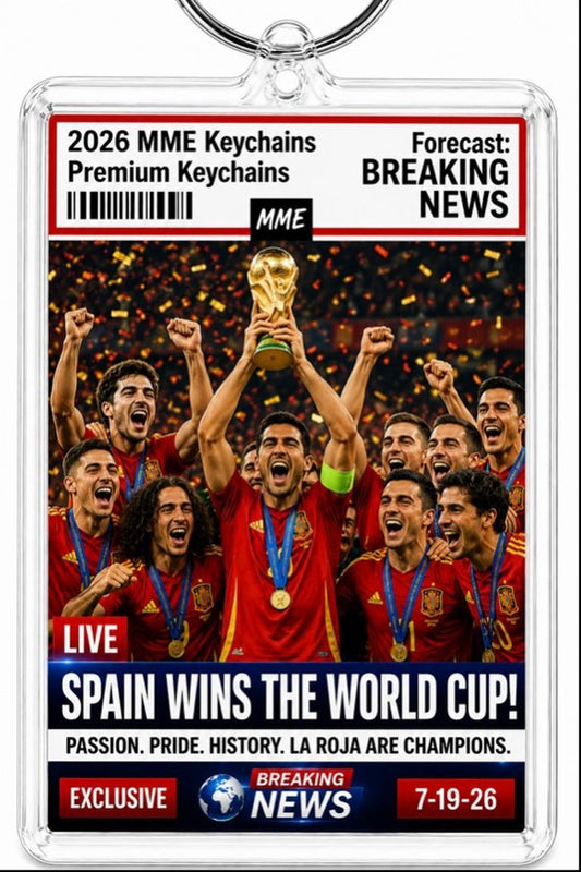 3965 Spain Wins The World Cup Keychain  Breaking News! Alt3 Handmade Keychain MSC KYC