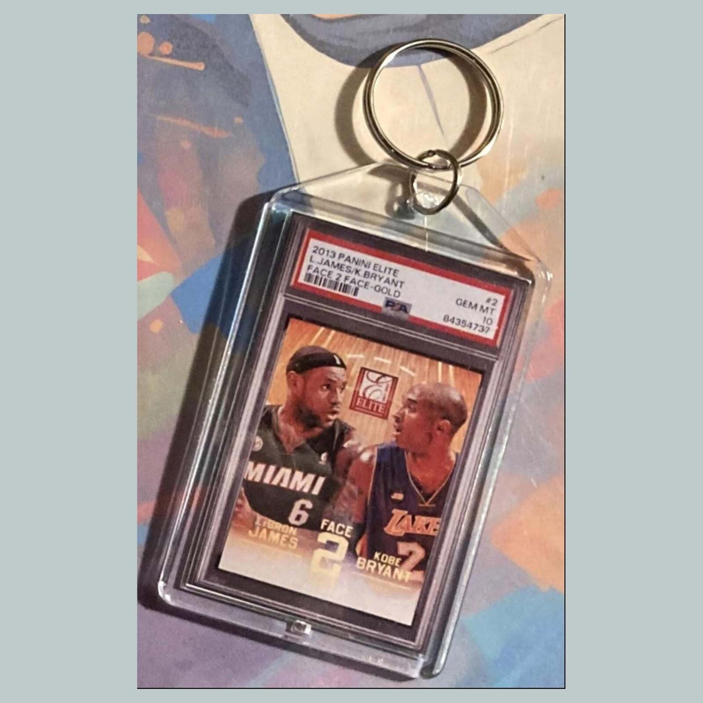 3541 2013 Panini Elite Face 2 Face Gold L.James-K.Bryant Custom Keychain Gift BKL KYC